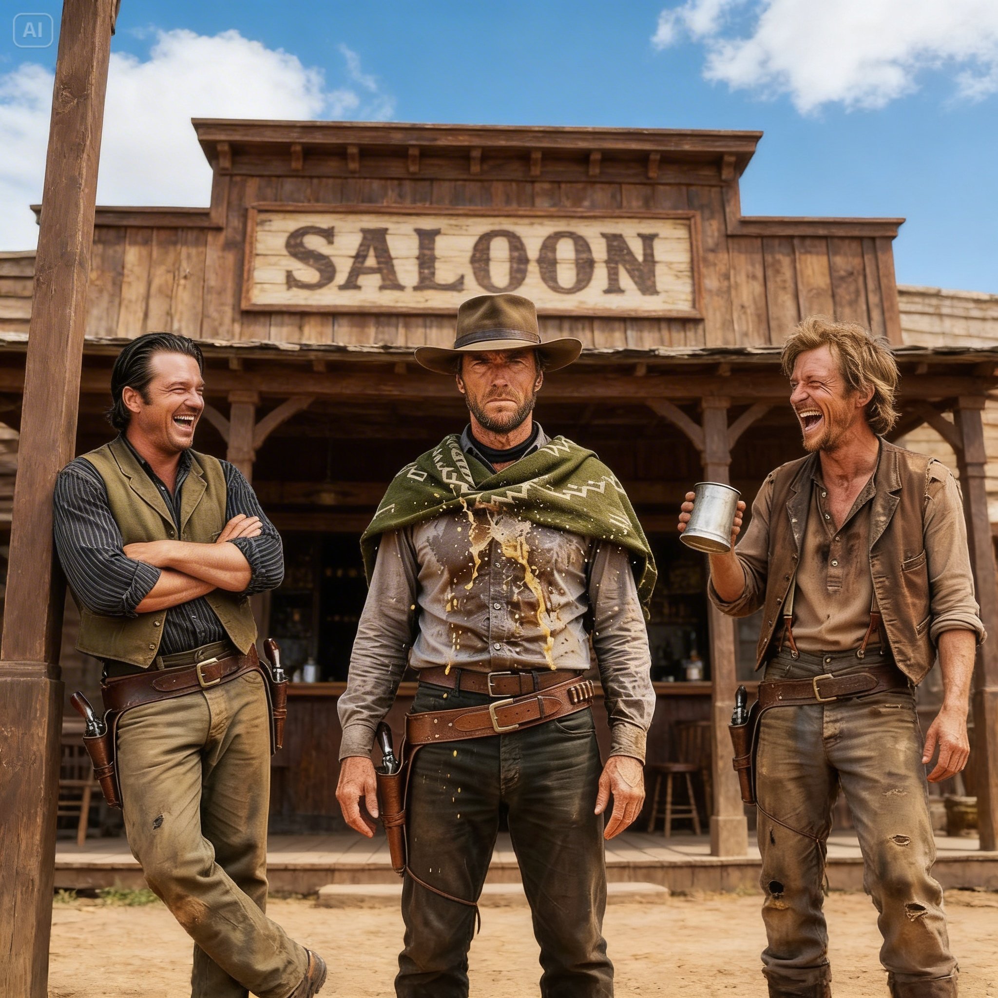 “You Just Threw a Drink on the Wrong Man…” the Nameless Stranger Said as the Two Gunslingers Laughed