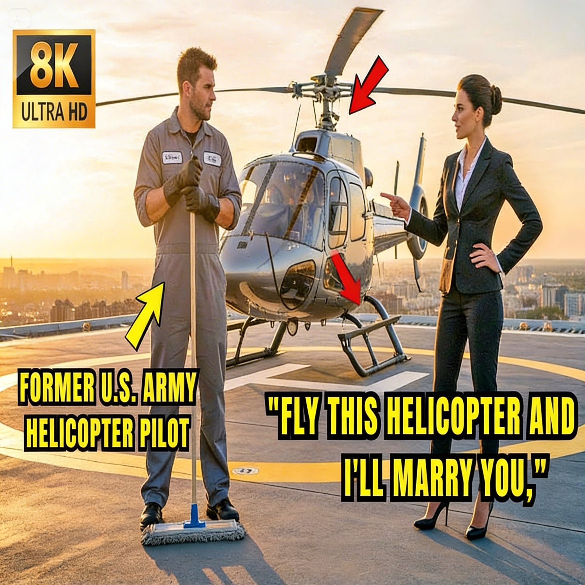 “Fly This Helicopter and I’ll Marry You,” CEO Mocked the Janitor—His Real Secret Left Her Speechless