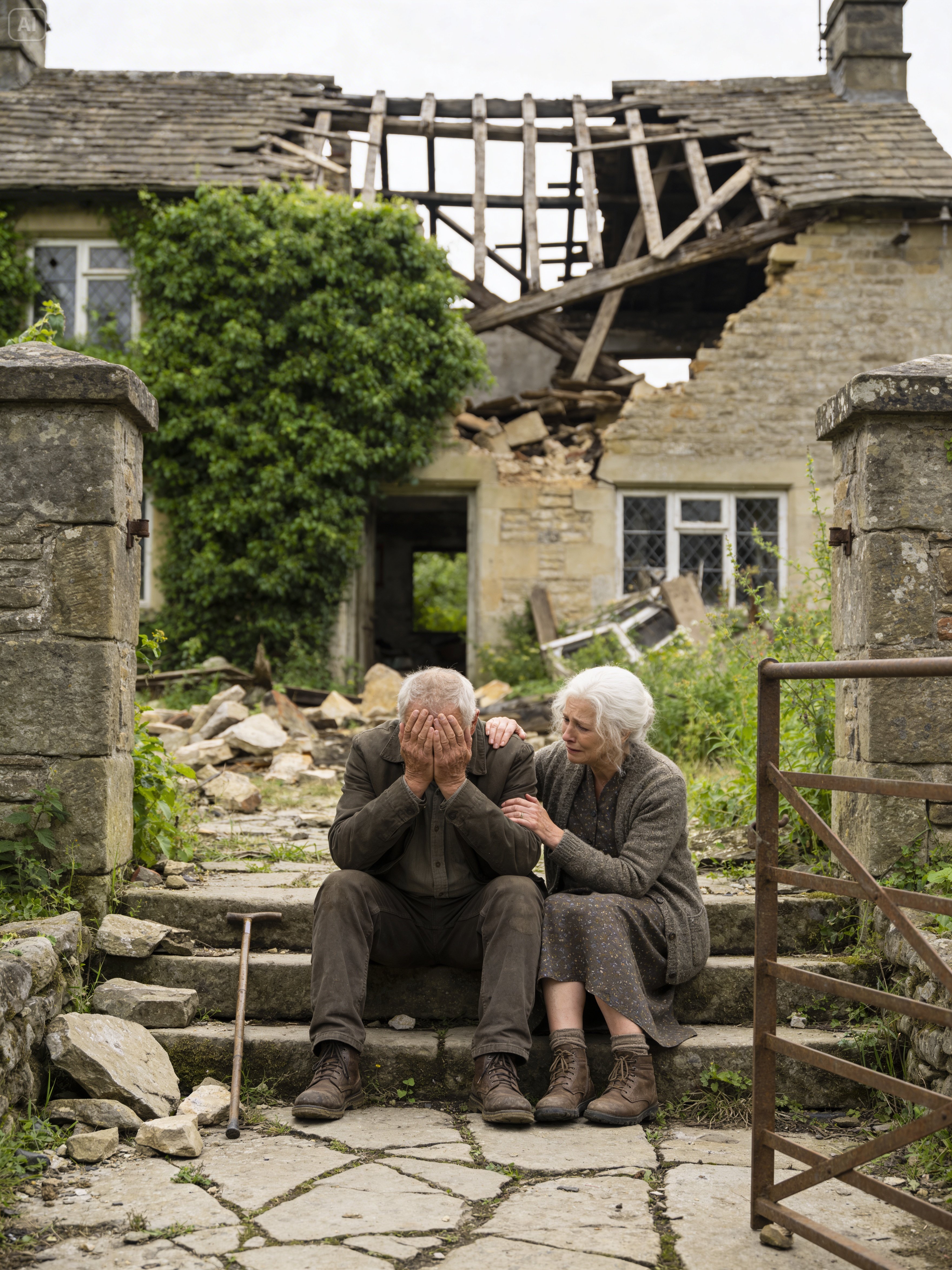 An Elderly Couple Bought a House Without Seeing It—What They Found Under the Vines Made Them Cry