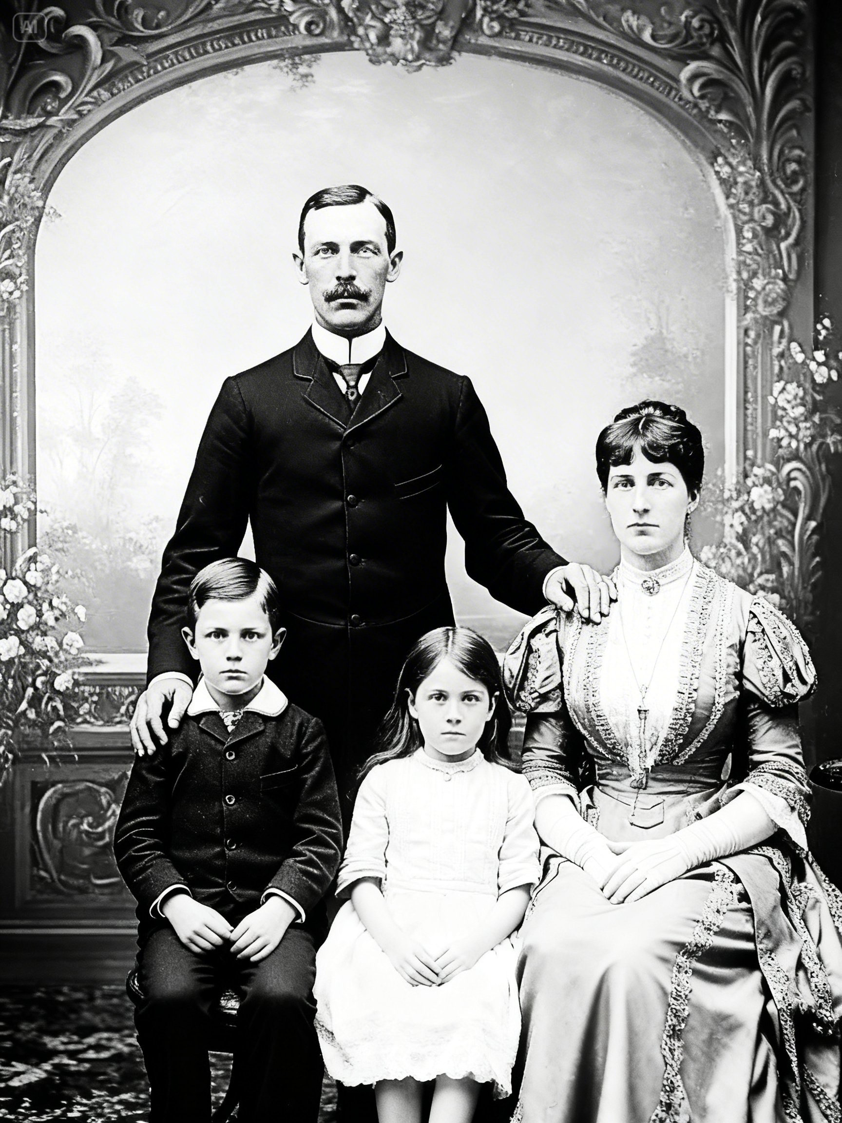 1902 Family Photo Recovered — and Researchers Notice a Hidden Shape Beneath the Mother’s Glove
