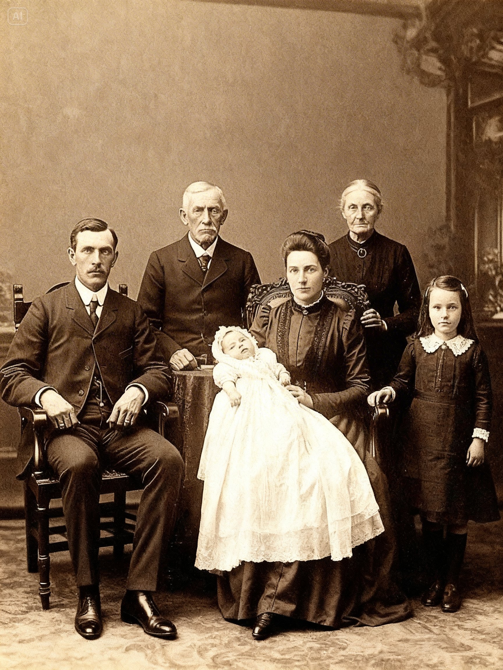 1903 Family Portrait Unearthed — And researchers shudder when they zoom in on the baby