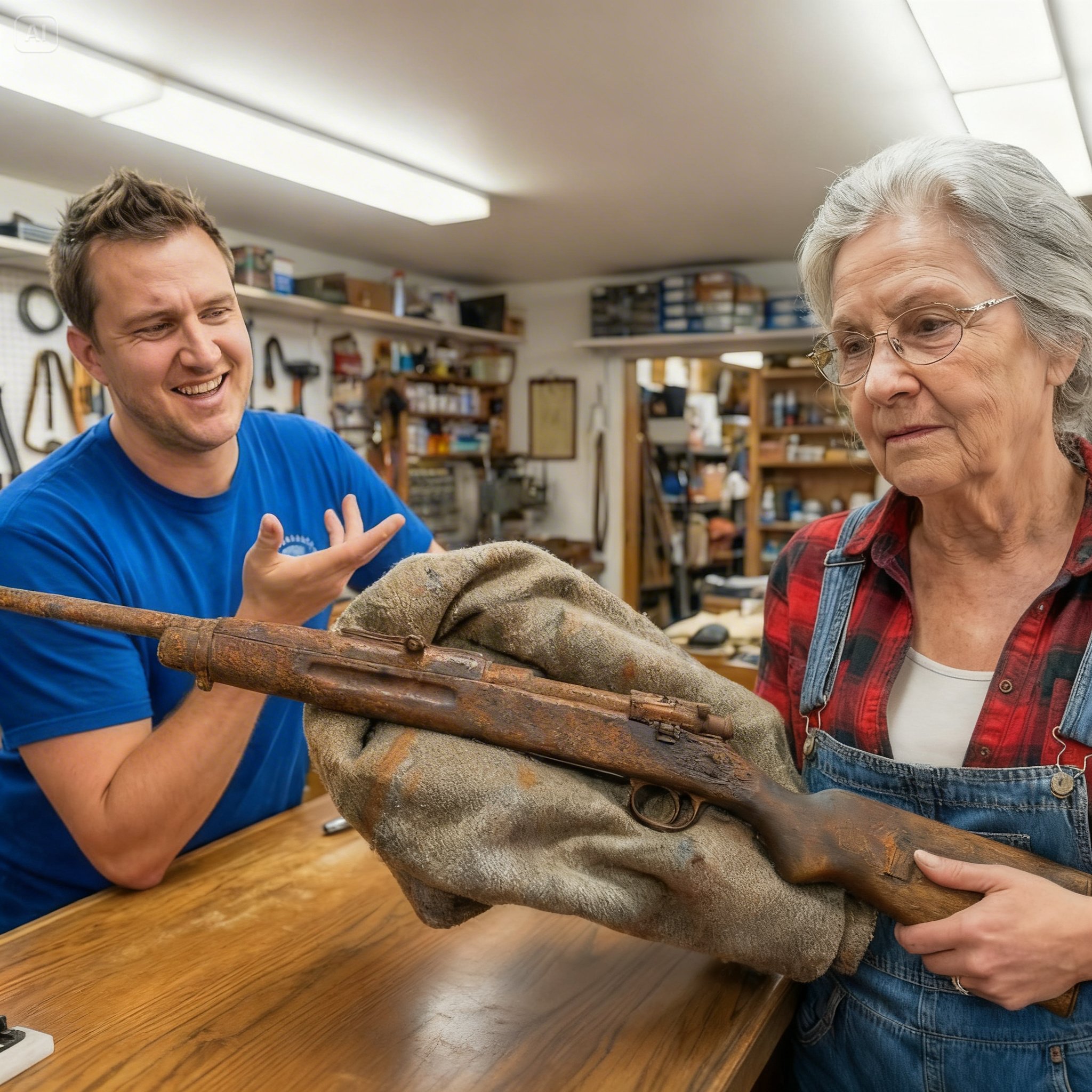 Young Gunsmith Laughed At The Old Rusty Rifle — Until The Woman Said ‘That Serial Will Shock You’