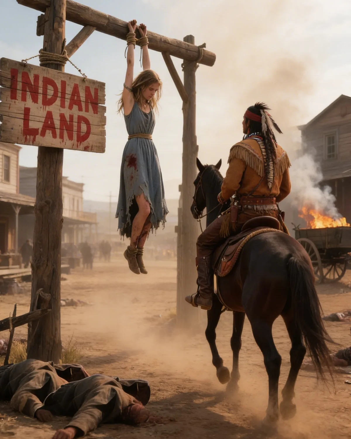 A Young White Girl Was Left Hanging With a Sign ‘Indian Land’—Until a Lonely Comanche Cut Her Down.