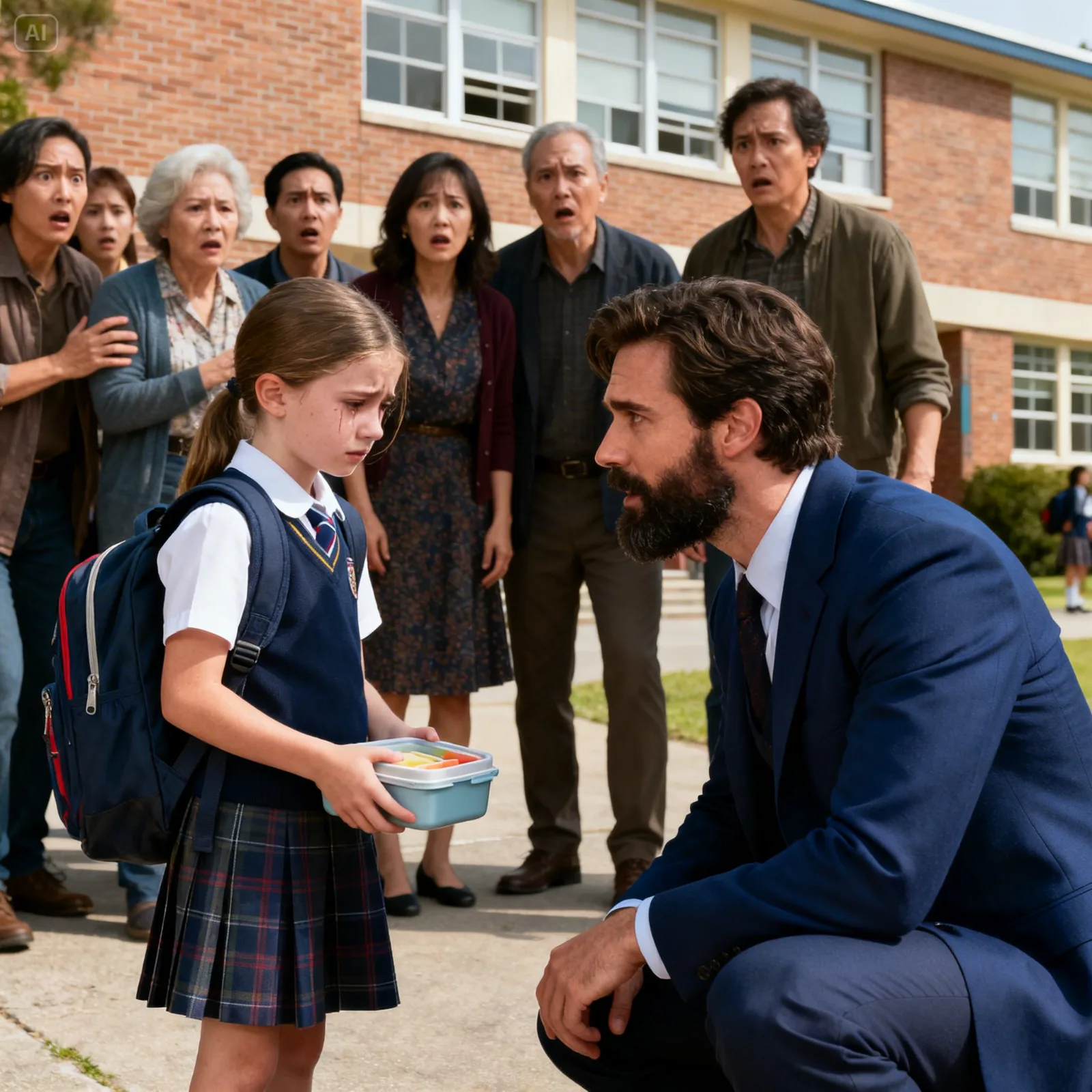 “Everyone Got Into Class…Except Me” The Little Girl Trembled—Then a Quiet Millionaire CEO Stepped In