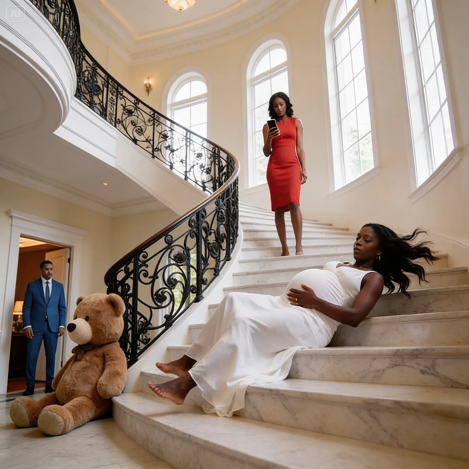 Mistress Pushed Pregnant Wife Down The Stairs At His Mansion — She Didn’t See The Nanny Cam Recordin