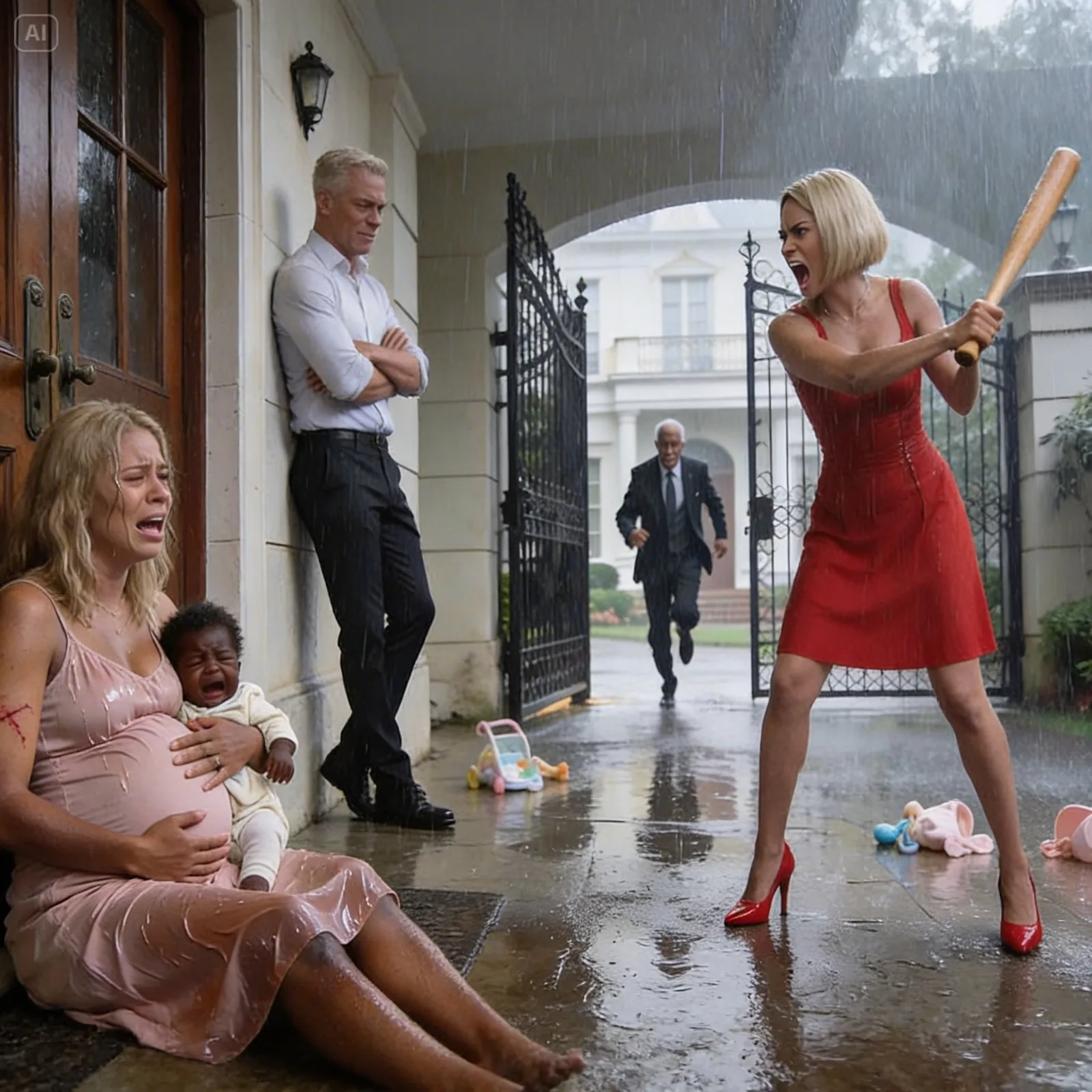 Mistress Attacked Pregnant Wife Holding Her Baby—Her Husband Just Watched…Until Her Father Ran In