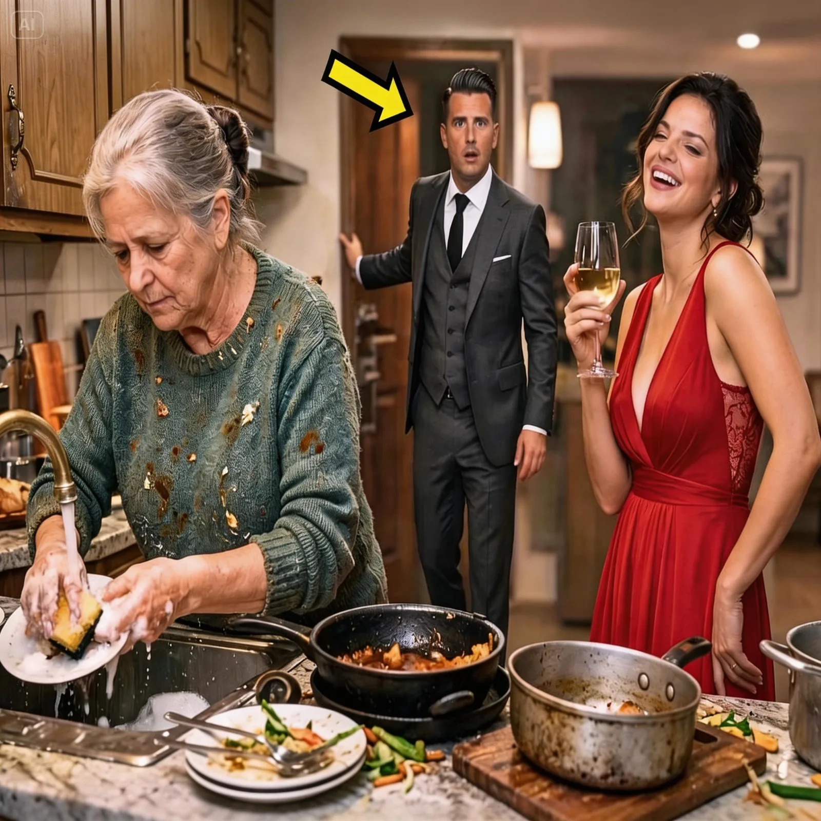 Millionaire Returns Early: Catches His Wife Humiliating His Mother and Makes a Shocking Decision