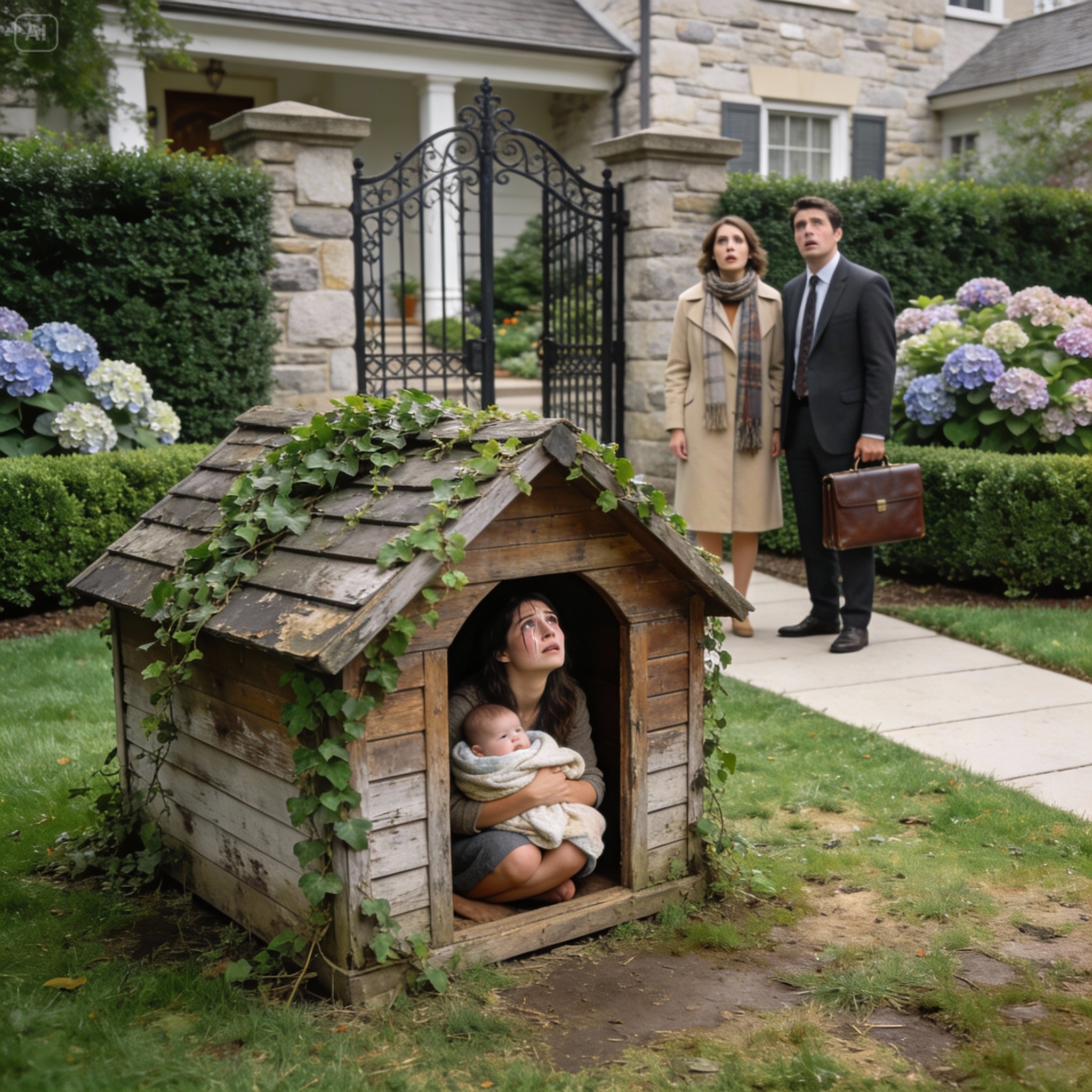 After locking the children in a doghouse, the woman thought no one would find out. But when their father returned and saw them, he froze in fear—and his reaction shocked everyone.