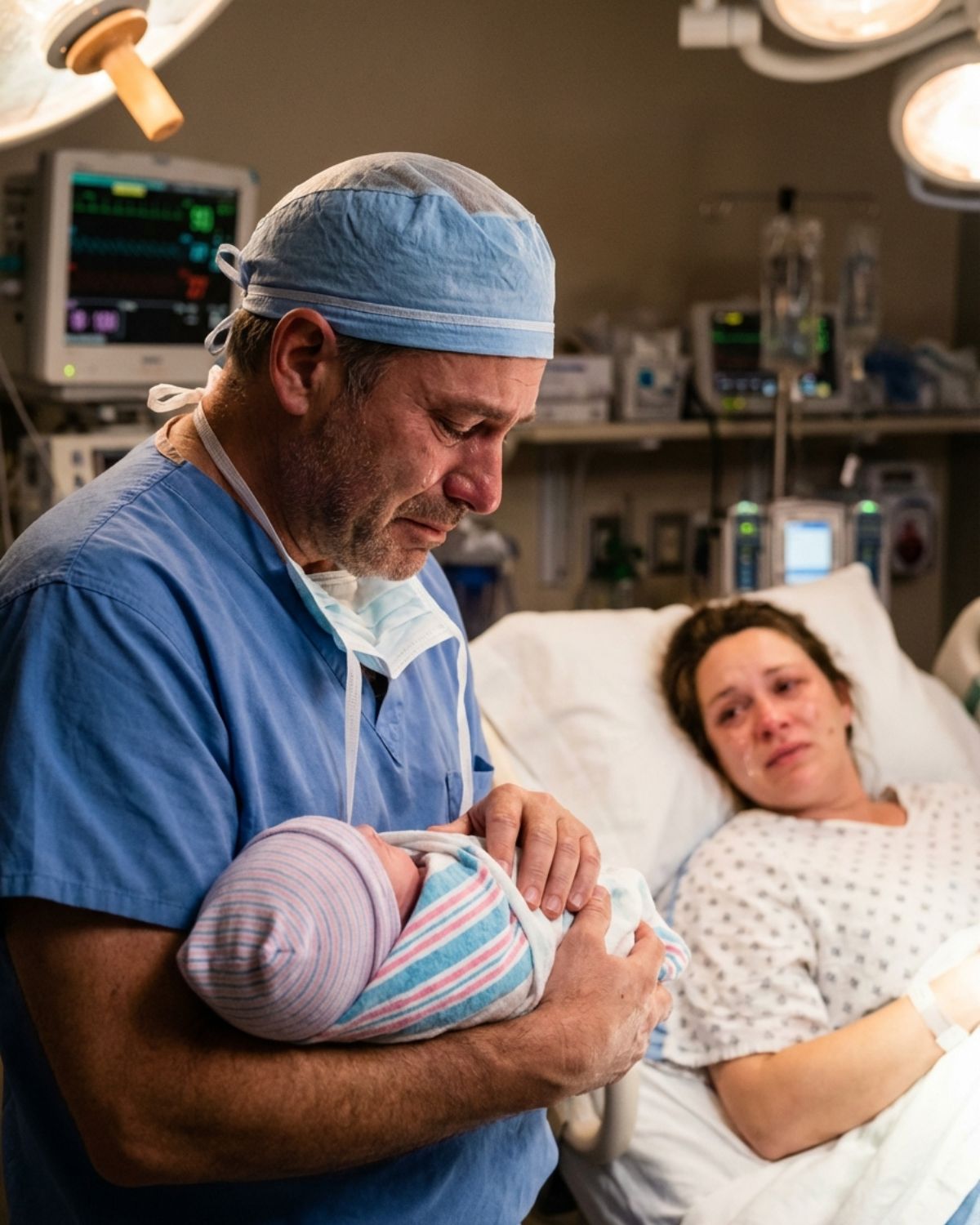 She went to the hospital to give birth, but the doctor broke down in tears when he saw the baby…