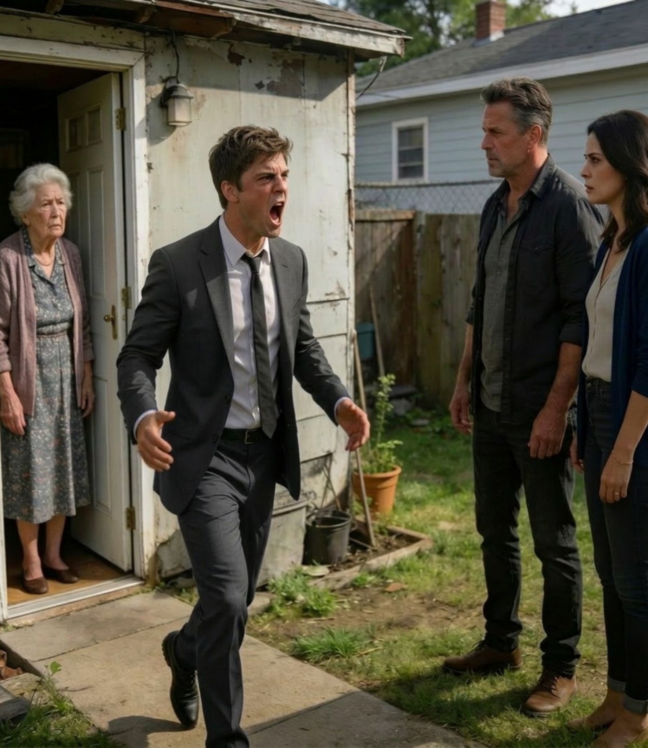 My grandson came to visit me and asked me why I was living in a small room in the back.