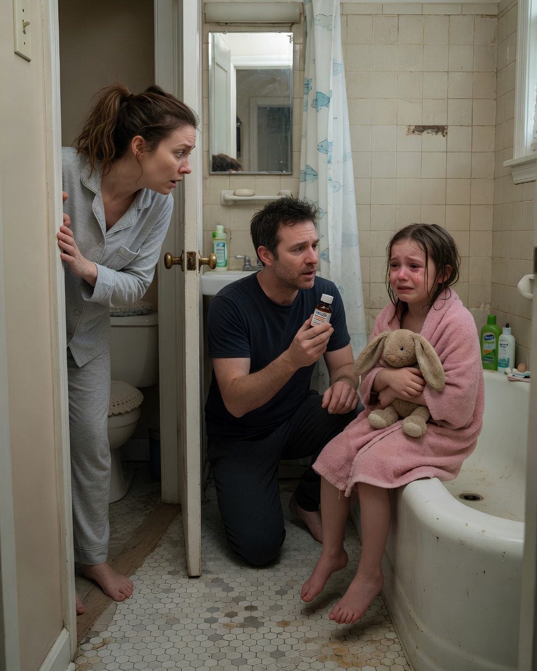 My five-year-old daughter always bathed with my husband. They would stay in there for more than an hour every night. When I finally asked what they were doing, she burst into tears and said, “Daddy says I can’t talk about bath games.” The next night, I peeked through the half-open bathroom door… and ran for my phone.