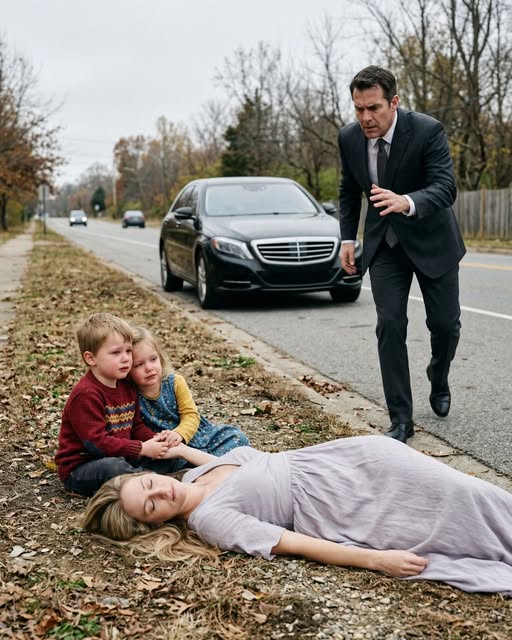 โPleaseโฆ donโt leave us,โ the little boy whispered as a billionaire pulled into a traffic jam. Moments later, he recognized the unconscious woman as the one he had once walked away fromโฆ Then he looked at the twins and froze.