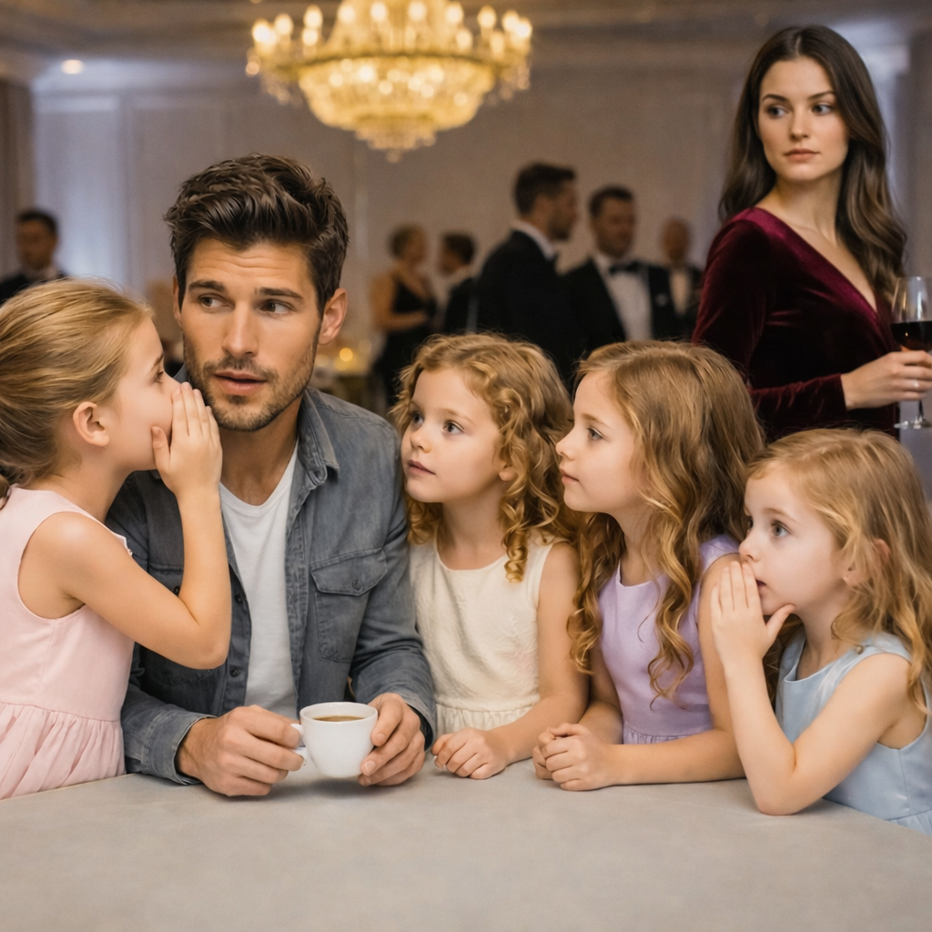 Single Dad Was Having Tea Alone—Until CEO’s Quadruplet Girls Whispered: “Pretend You’re Our Father.”