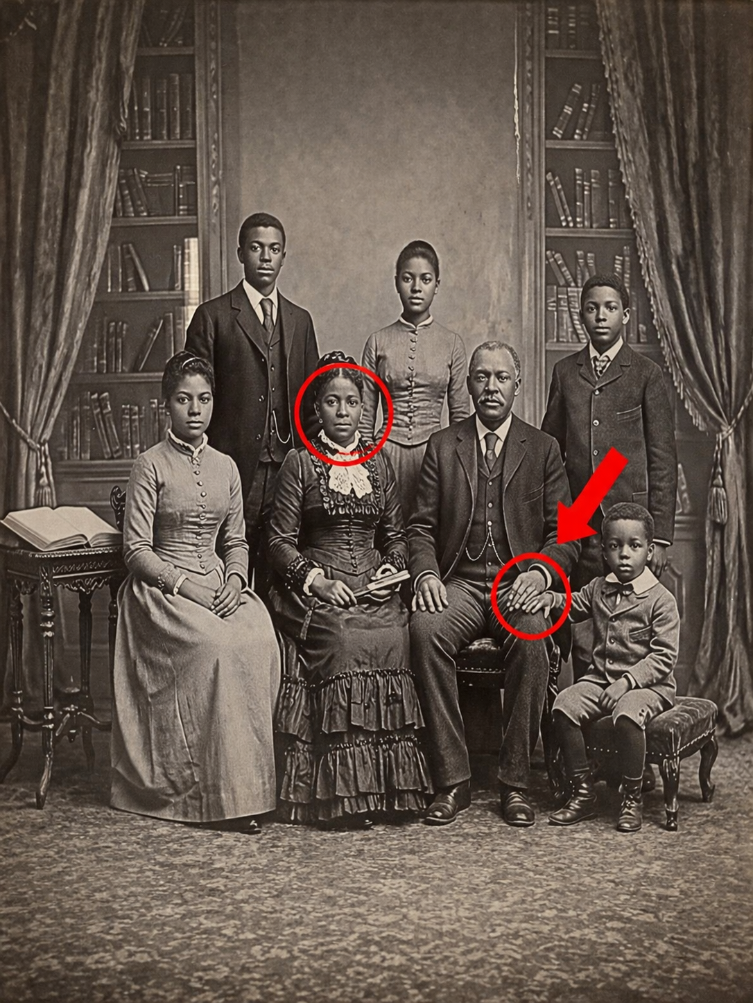 It was just a family portrait — but look more closely at the hand of the youngest child