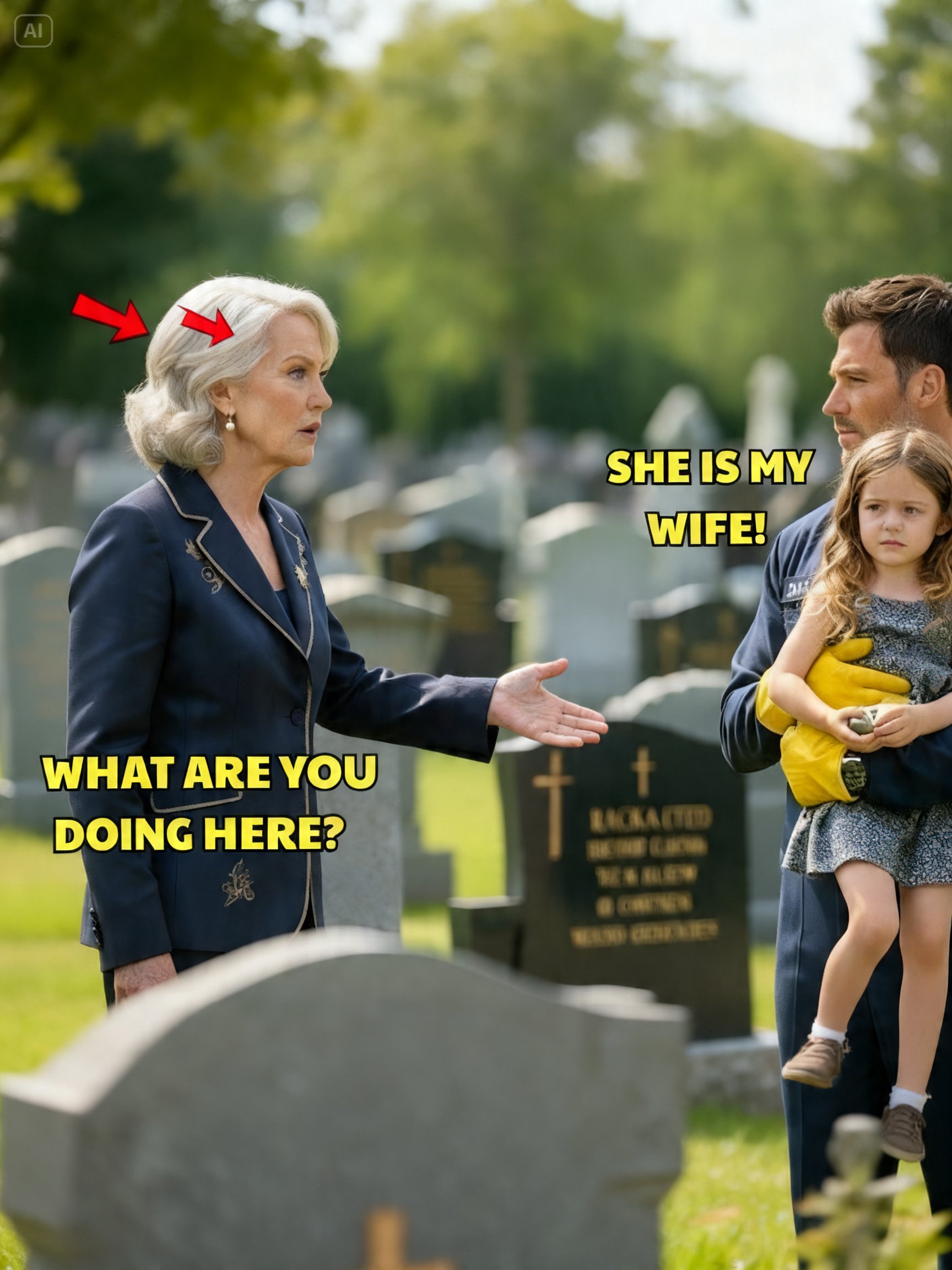 Lonely Billionaire Visits Her Daughter’s Grave… and Finds a Janitor Crying There with a Little Girl