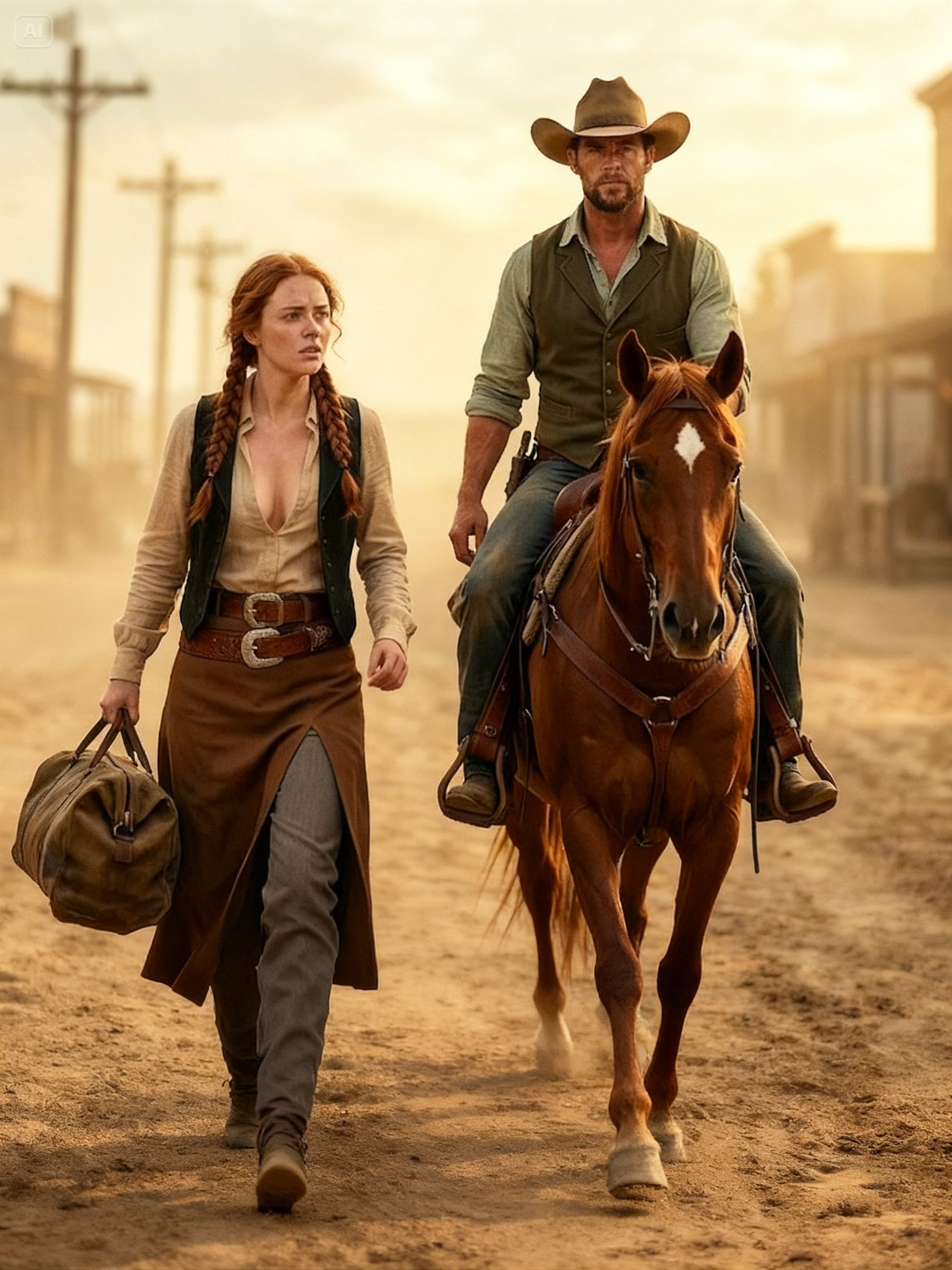 She Tried to Leave Town Alone — But the Cowboy Rode Beside Her and Said, “Never Alone Again”