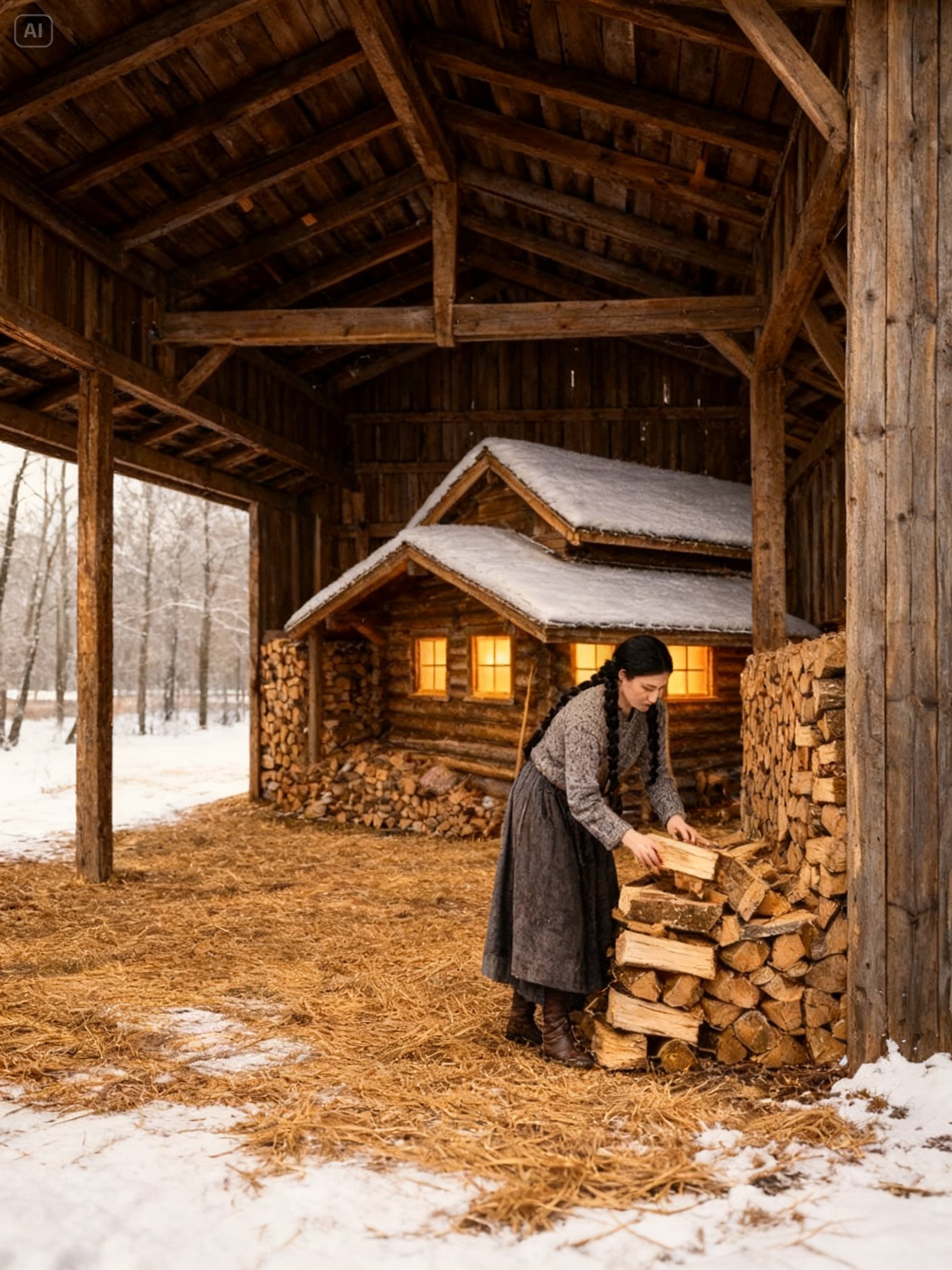 Neighbors Laughed When She Built a Barn Around Her House — Until Her Firewood Stayed Dry All Winter