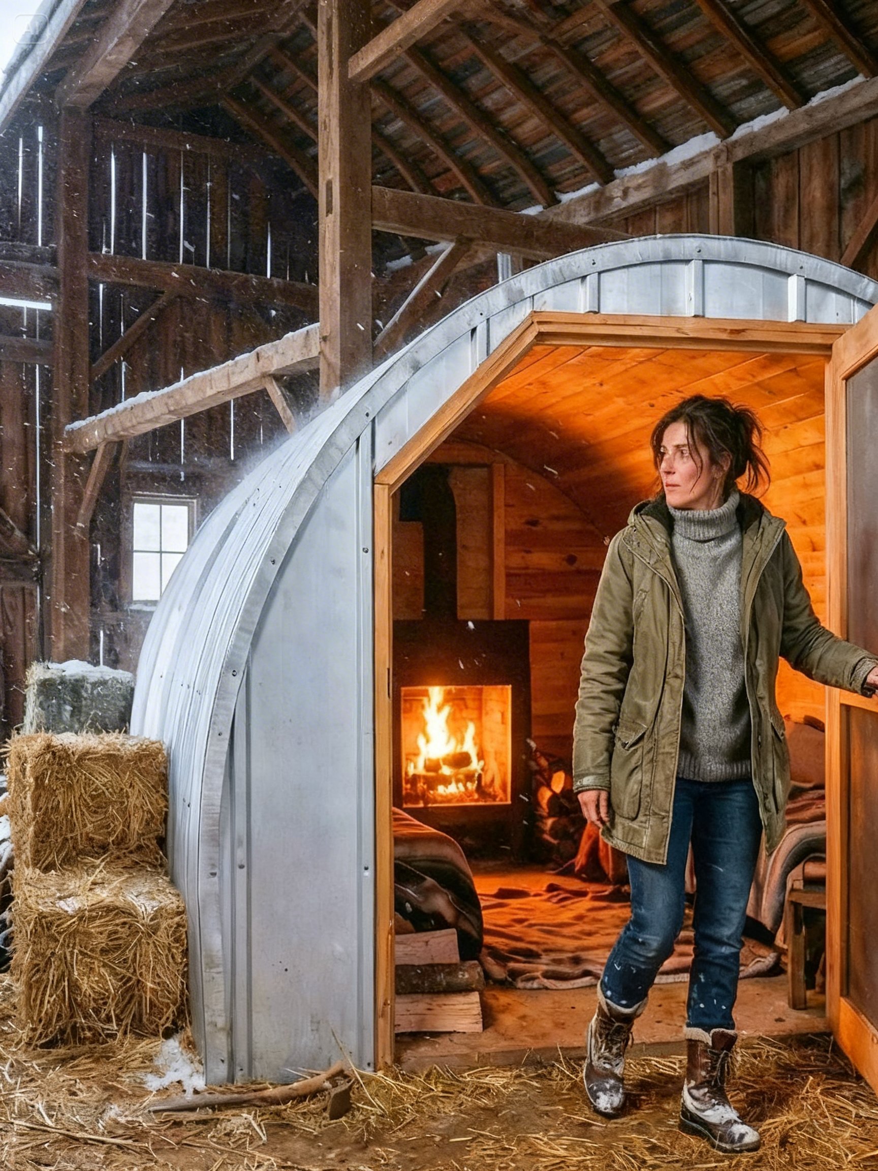 She Hid Her Quonset Hut Inside the Barn — Until the Blizzard Proved It Kept Her Warm