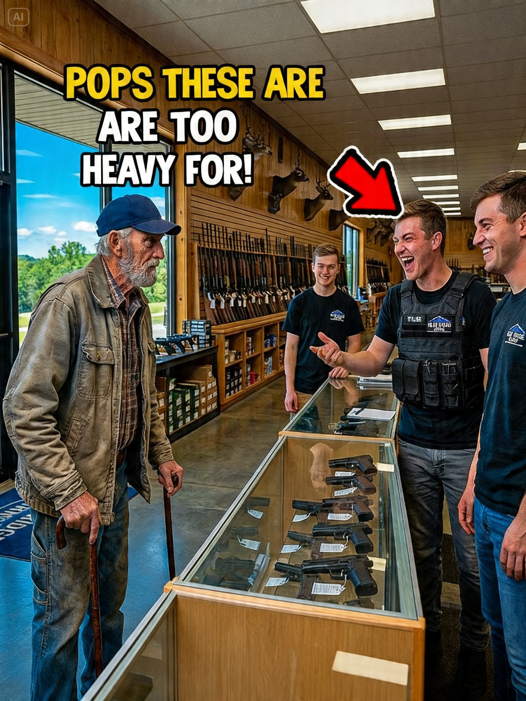 They Laughed at His Age in the Gun Shop — Until the Owner Walked In and Said, “Sir, It’s an Honor.”