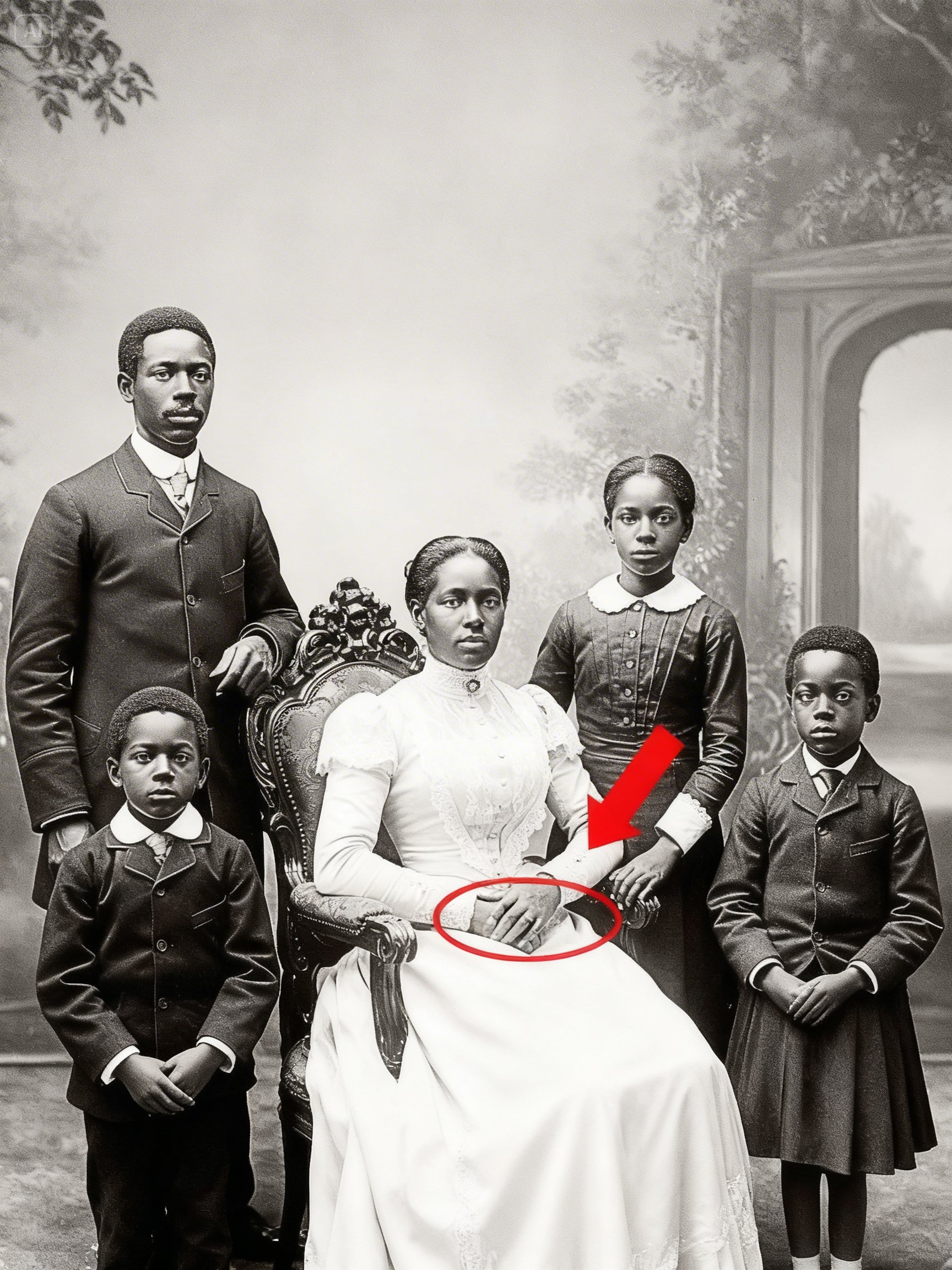 It was just a family portrait in 1890 — but when experts zoom in, they discover a hidden secret