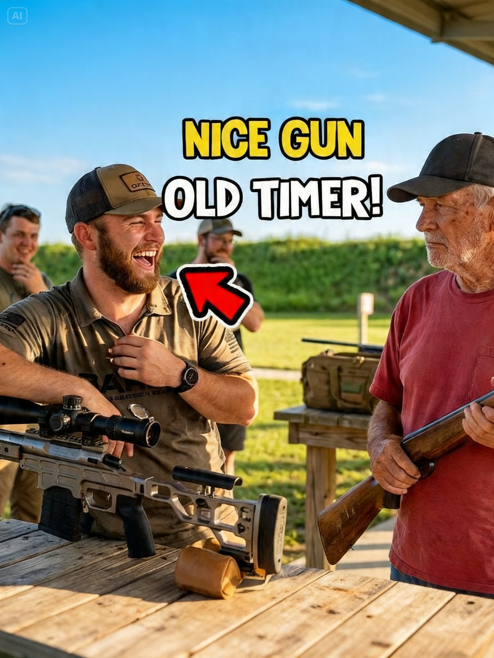 “Just Leave That Target It’s Impossible” Young Sniper Suggests—Old Veteran Hits It With a Pellet Gun