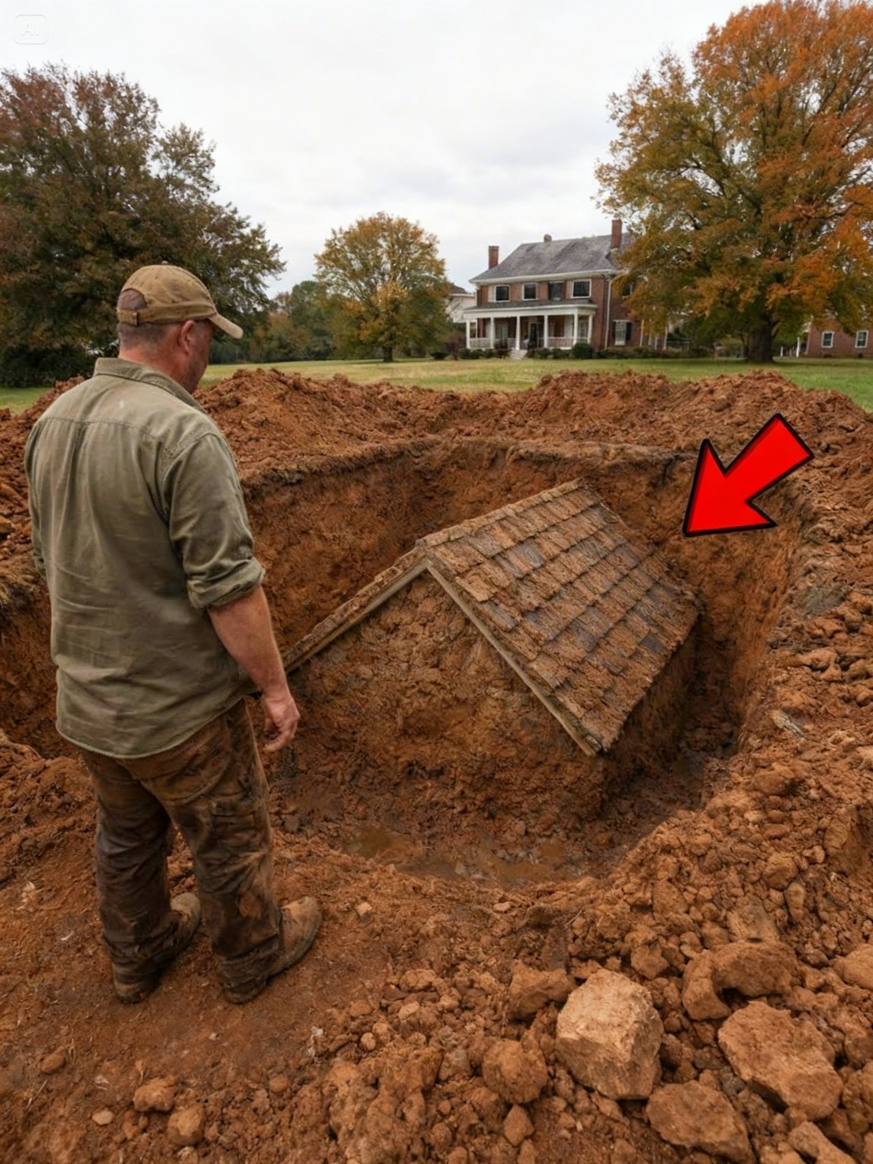 Landscaper Unearthed Small House Beneath Client’s Lawn, He Dug It Open and Turned Pale!