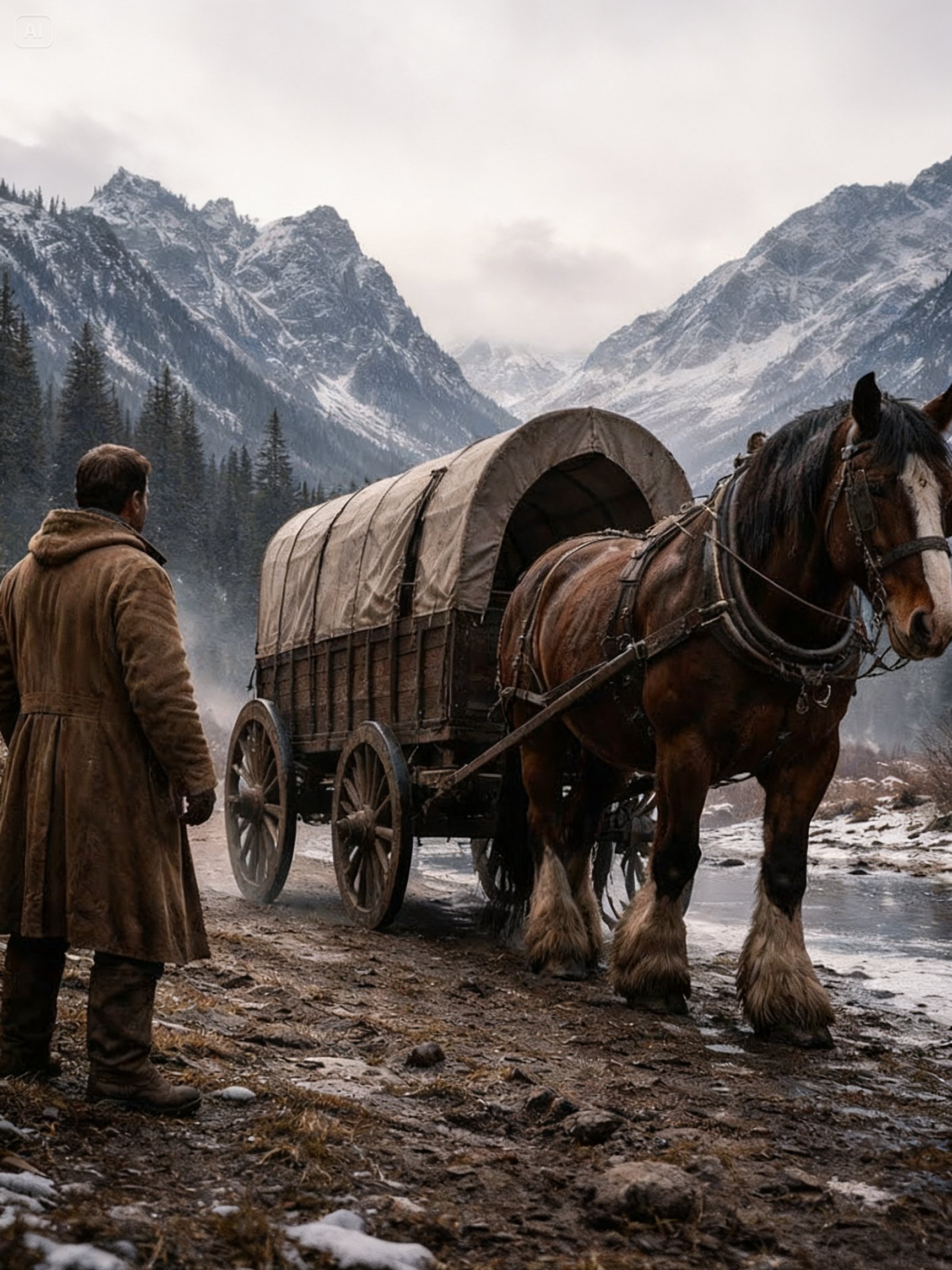 The Giant Horse Dragged the Wagon Alone… What the Rancher Discovered Inside Left Him in Tears