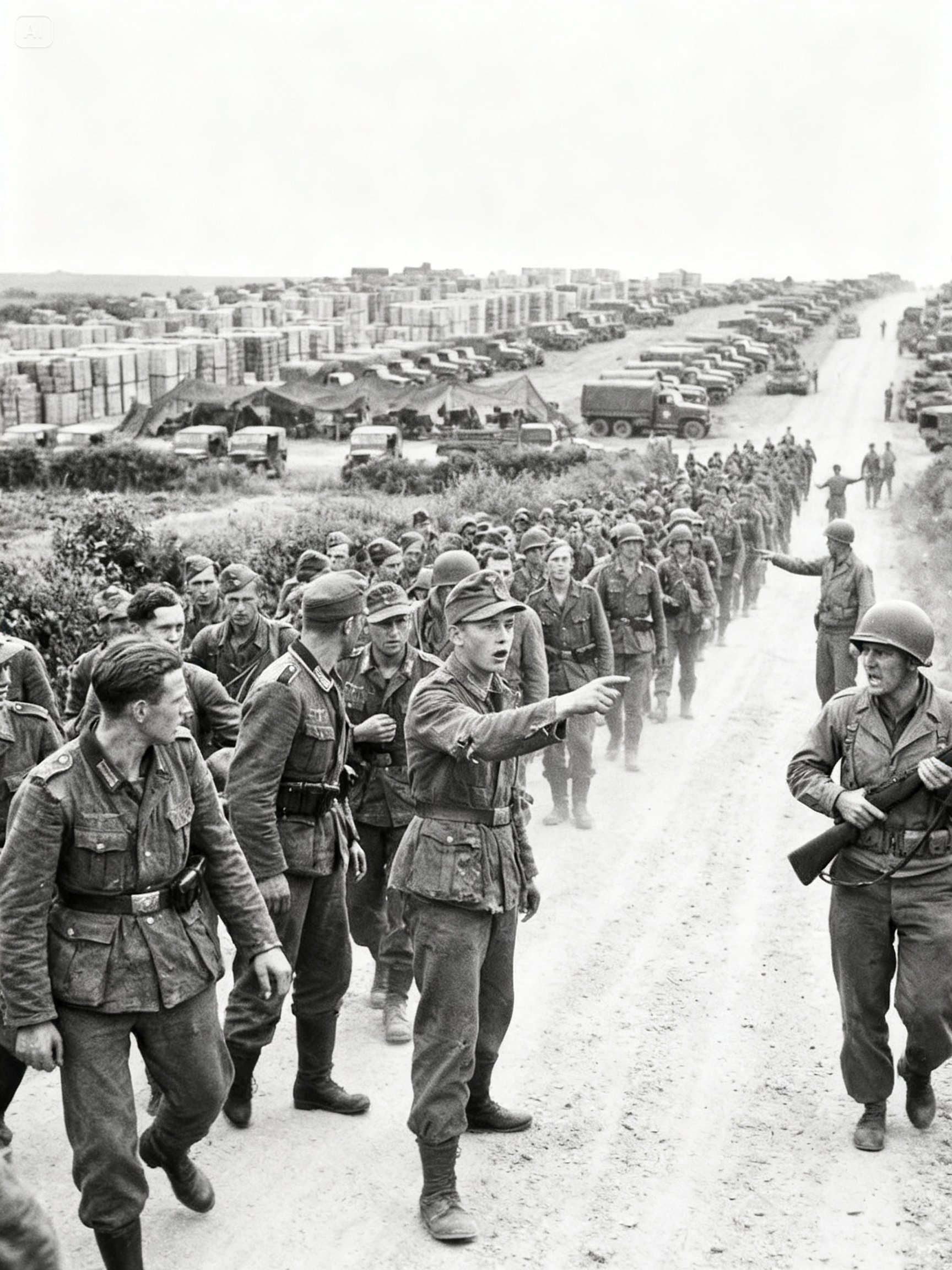 German POWs Saw U.S. Supply Dumps — Knew Germany Lost the War