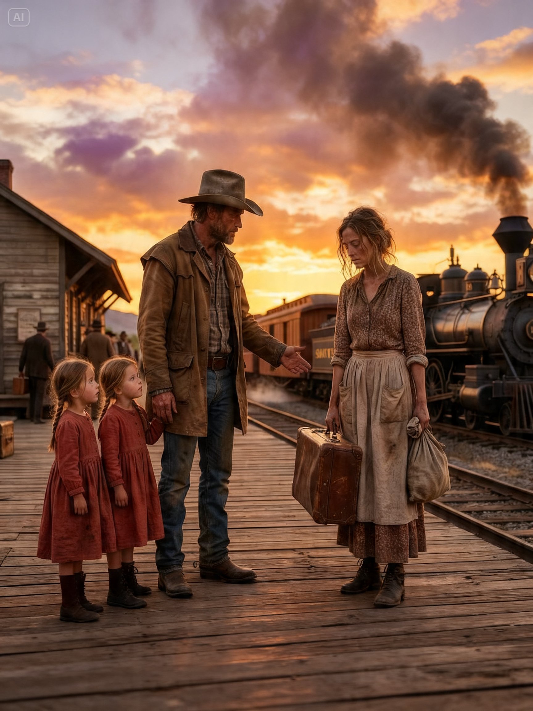 She Was Rejected at the Station… Then a Cowboy Whispered “My Twins Need a Mother Like You”