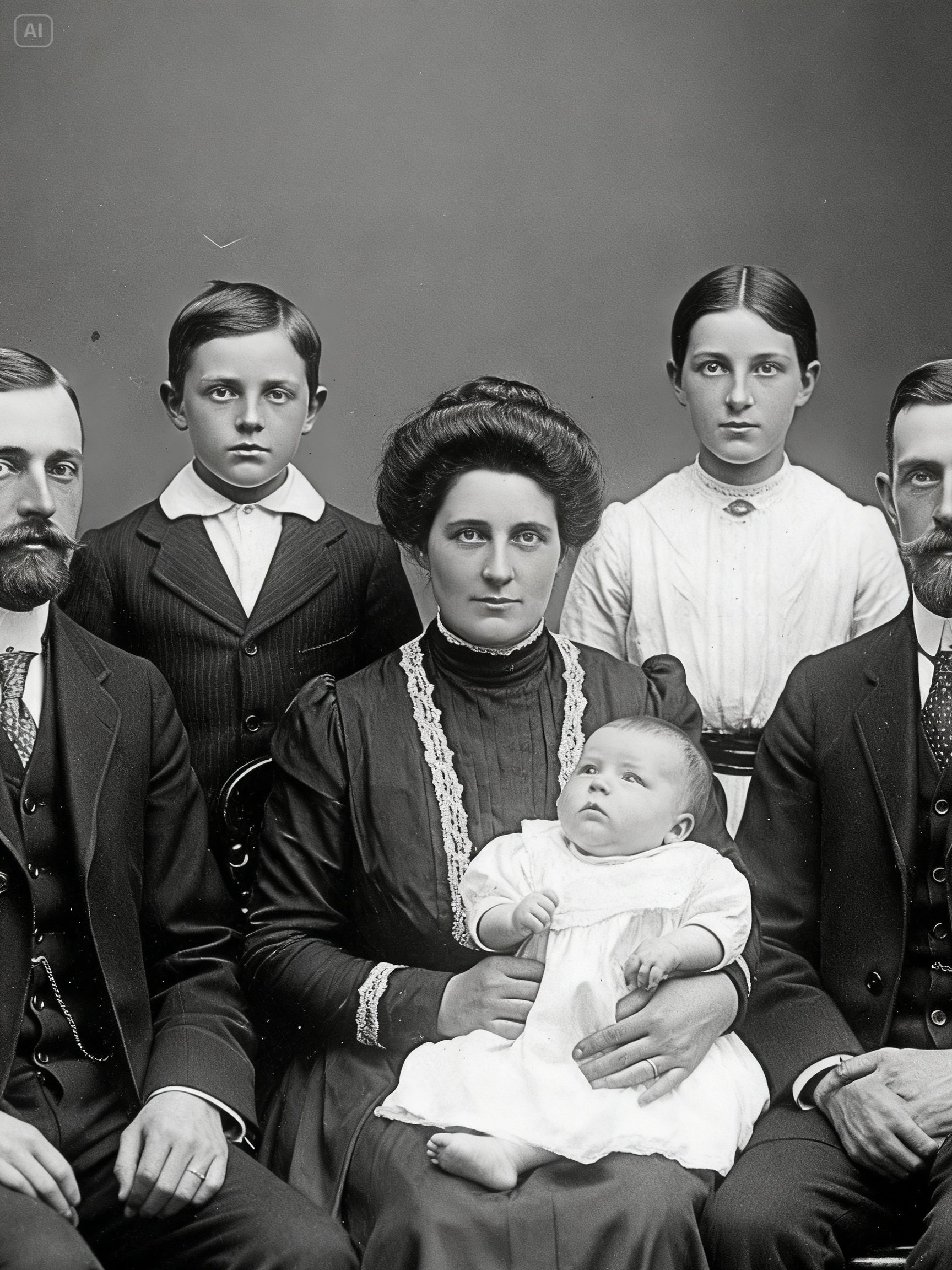 Family Photo from 1908 — But the Baby’s Unusual Gaze Left Historians Speechless