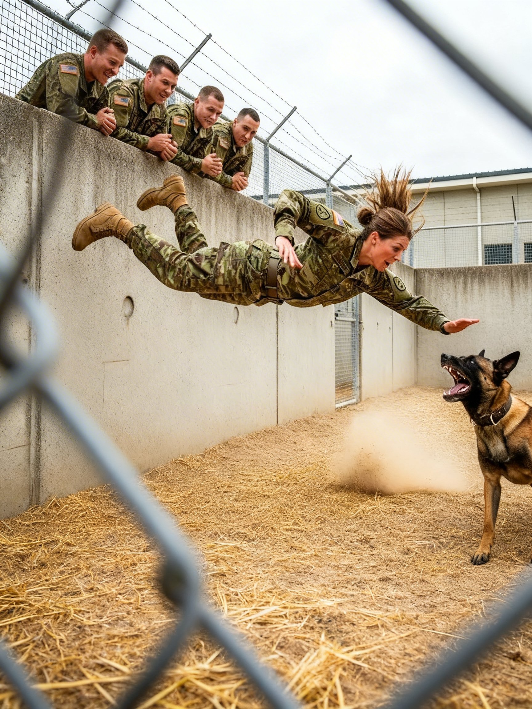 “Die Now, B*tch” – SEALs Threw the New Recruit into a Starving K9 Pen, Unaware She Was the Handler