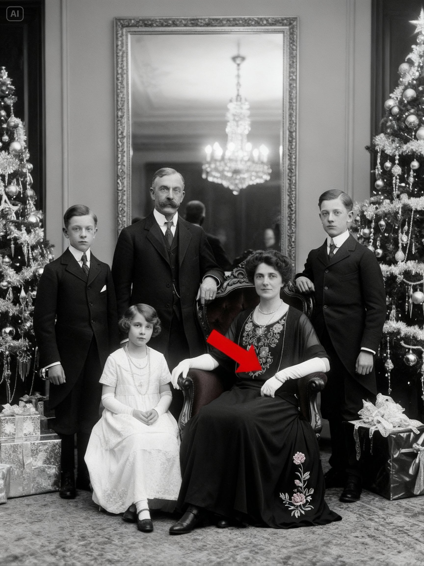 In This 1917 Photo, the Mother’s Glove Hides More Than Just Her Hand