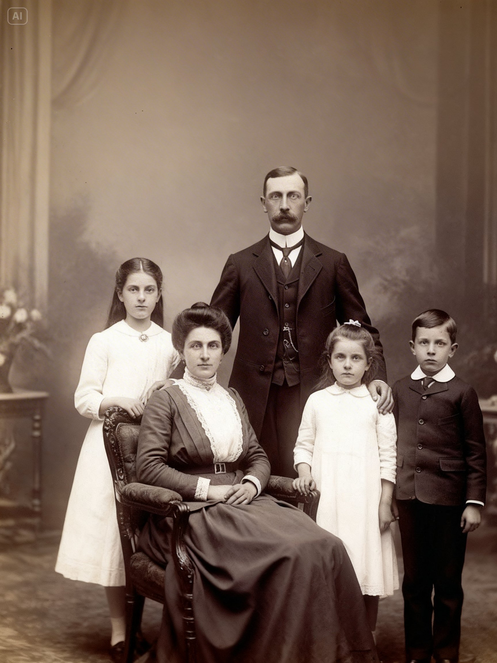 A Family Poses in 1902 — When Experts Enlarge the Mother’s Face, They Are Left Speechless