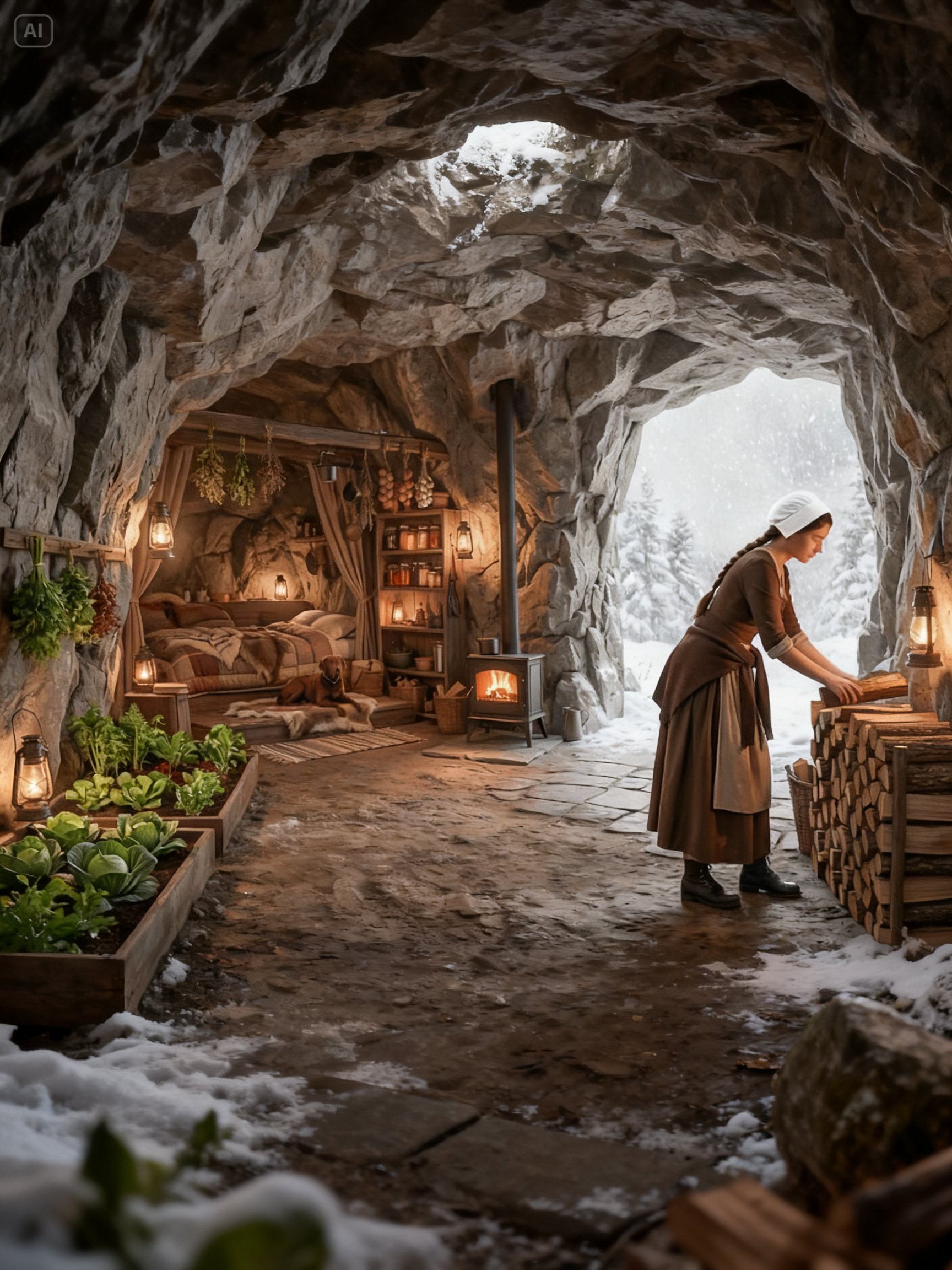 “They Laughed at the Cave They Gave Her” — Then Snow Hit 8 Feet and They Needed It