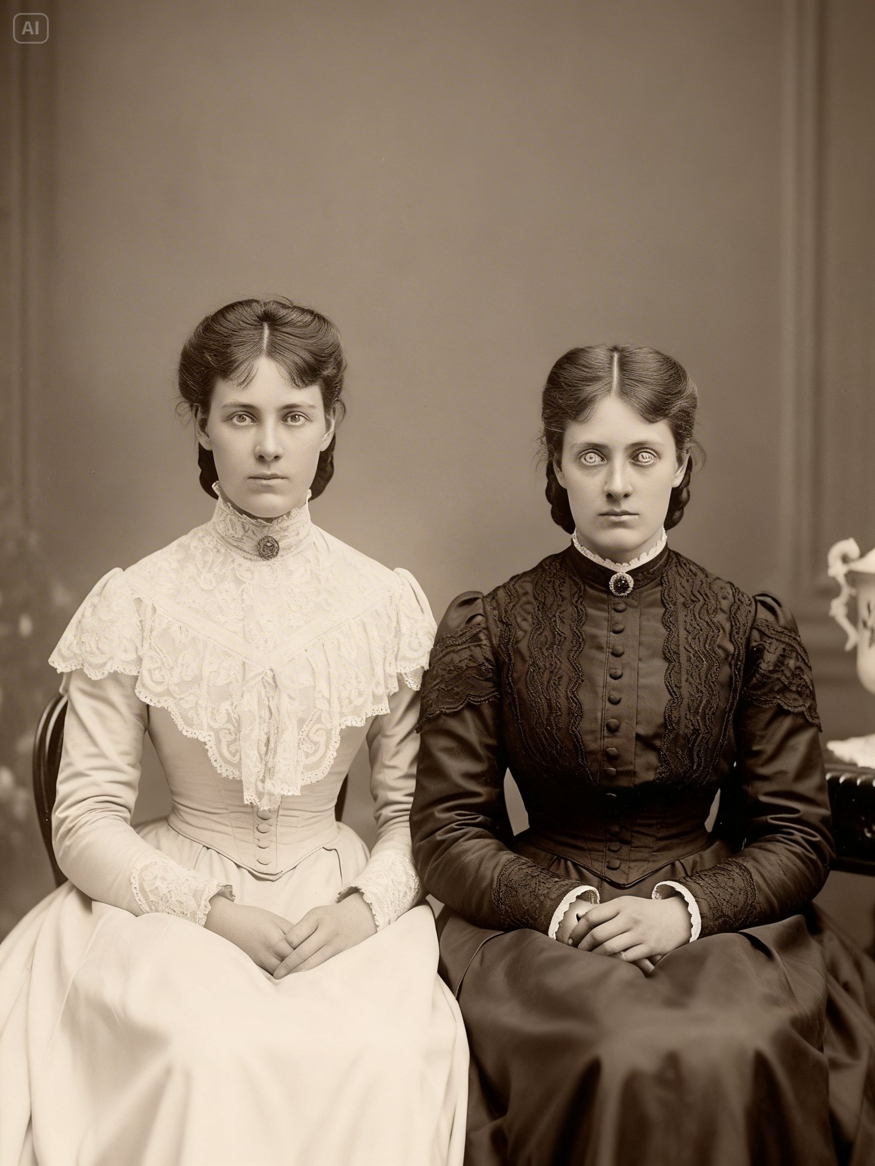 This 1897 Portrait of Two Sisters Seems Harmless — Until You Notice the Eyes