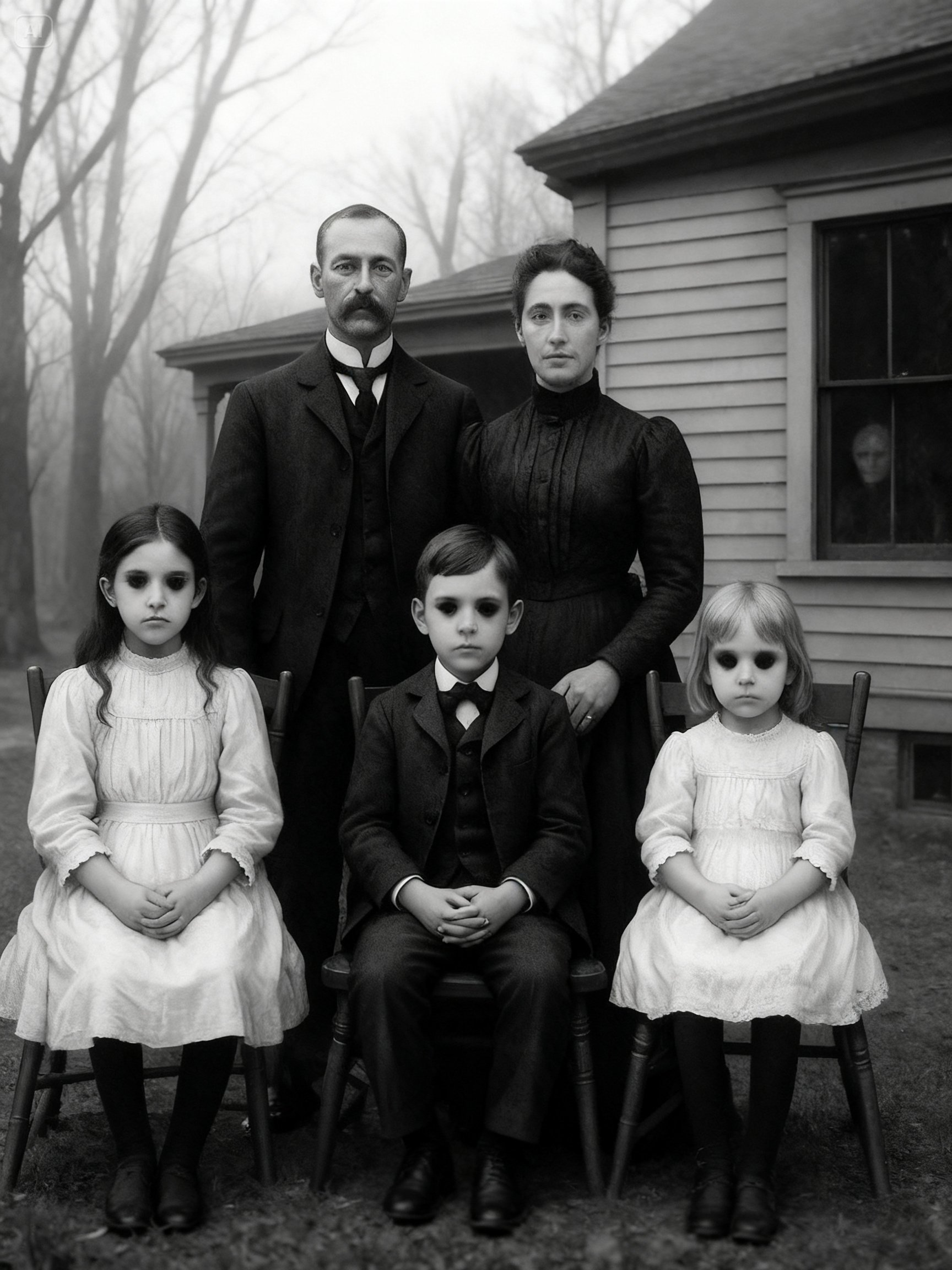 This portrait from 1902 seems peaceful—until you notice the eyes of the three children