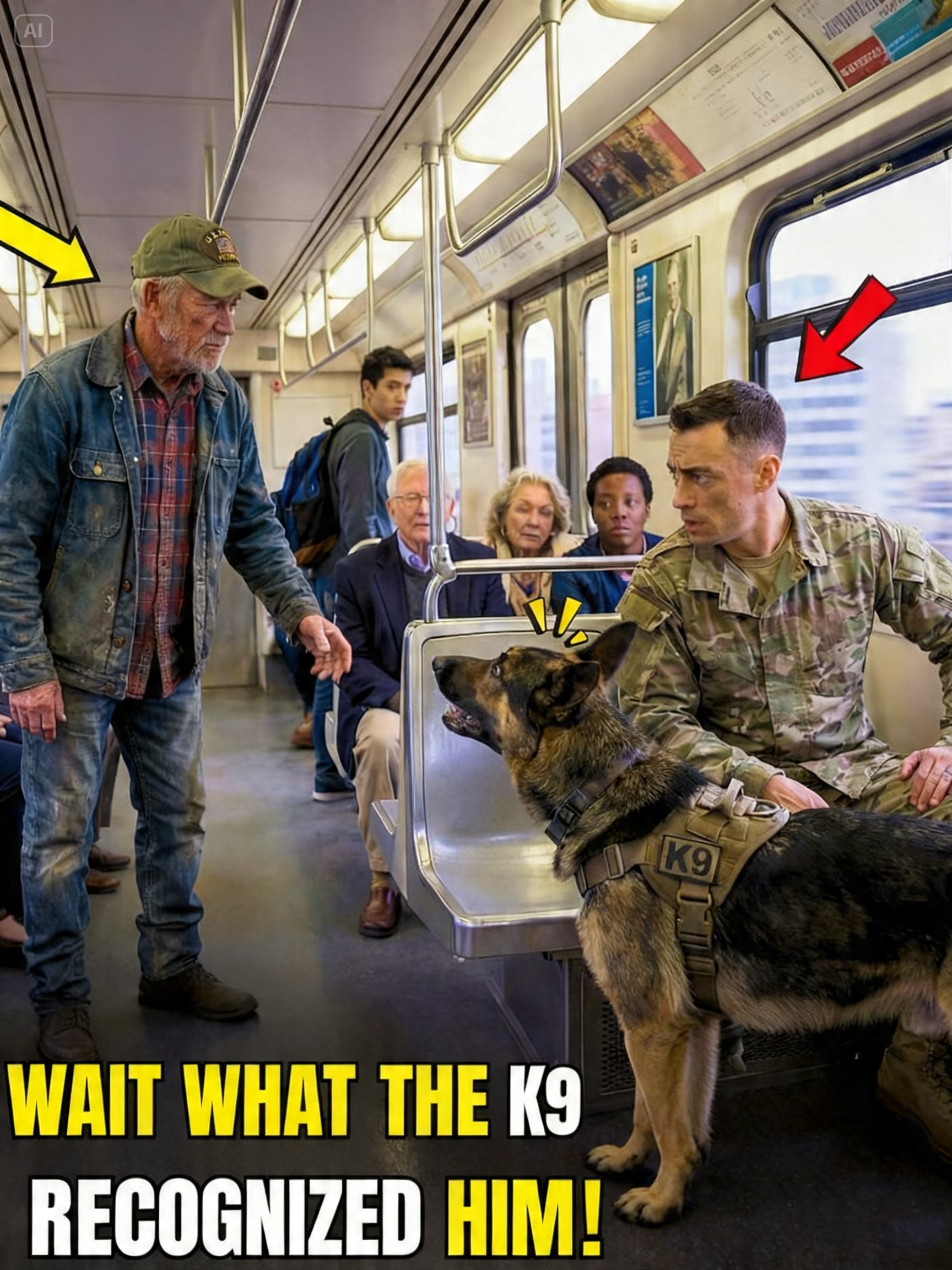 “Can I Sit Here?” The Old Veteran Asked a Navy SEAL — Until the Military K9 Froze Beside Him