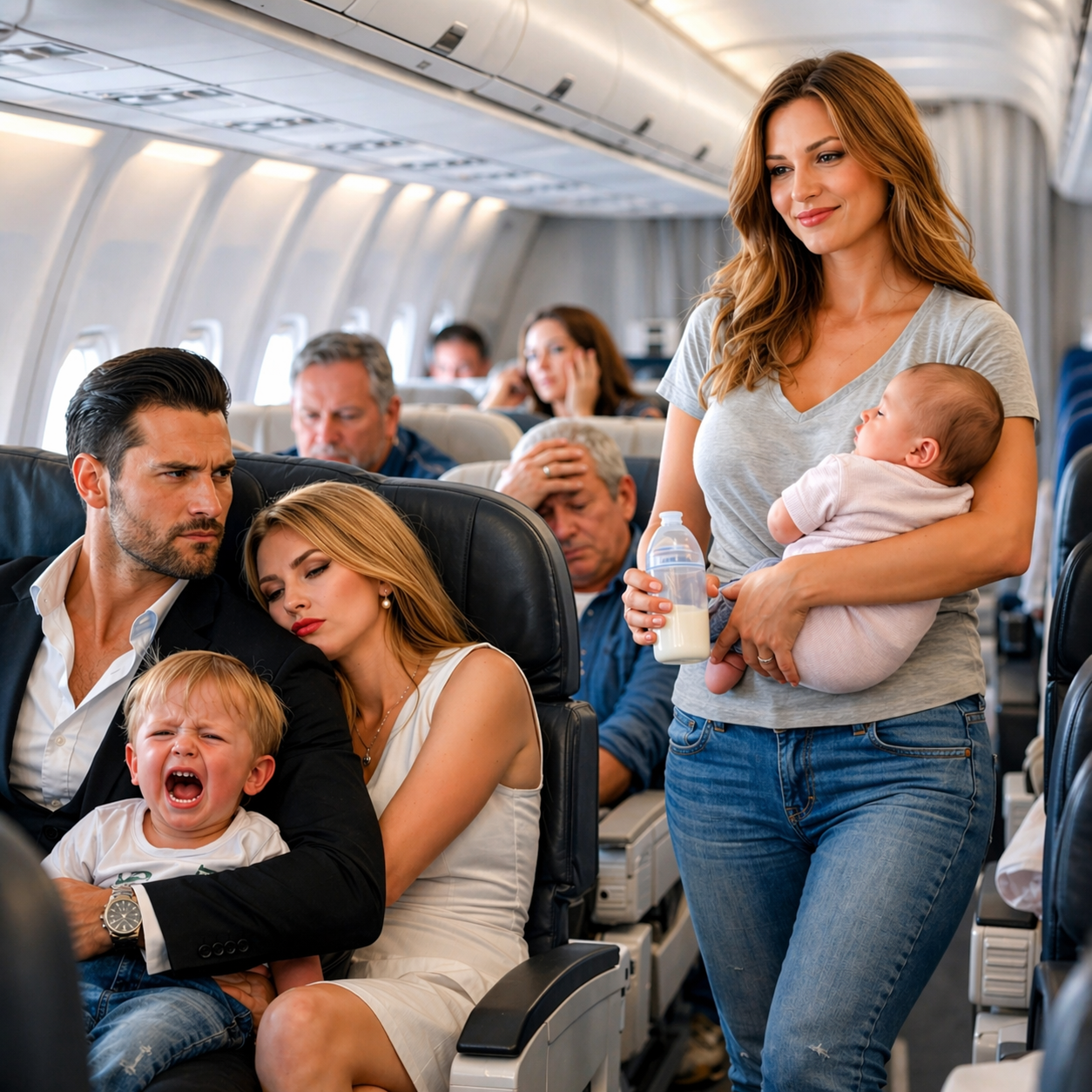 The Mafia Boss’s Baby Screamed for 87 Minutes on a Flight to Rome—Then a Broke Single Mom Stood Up and Did the One Thing No One Else Would