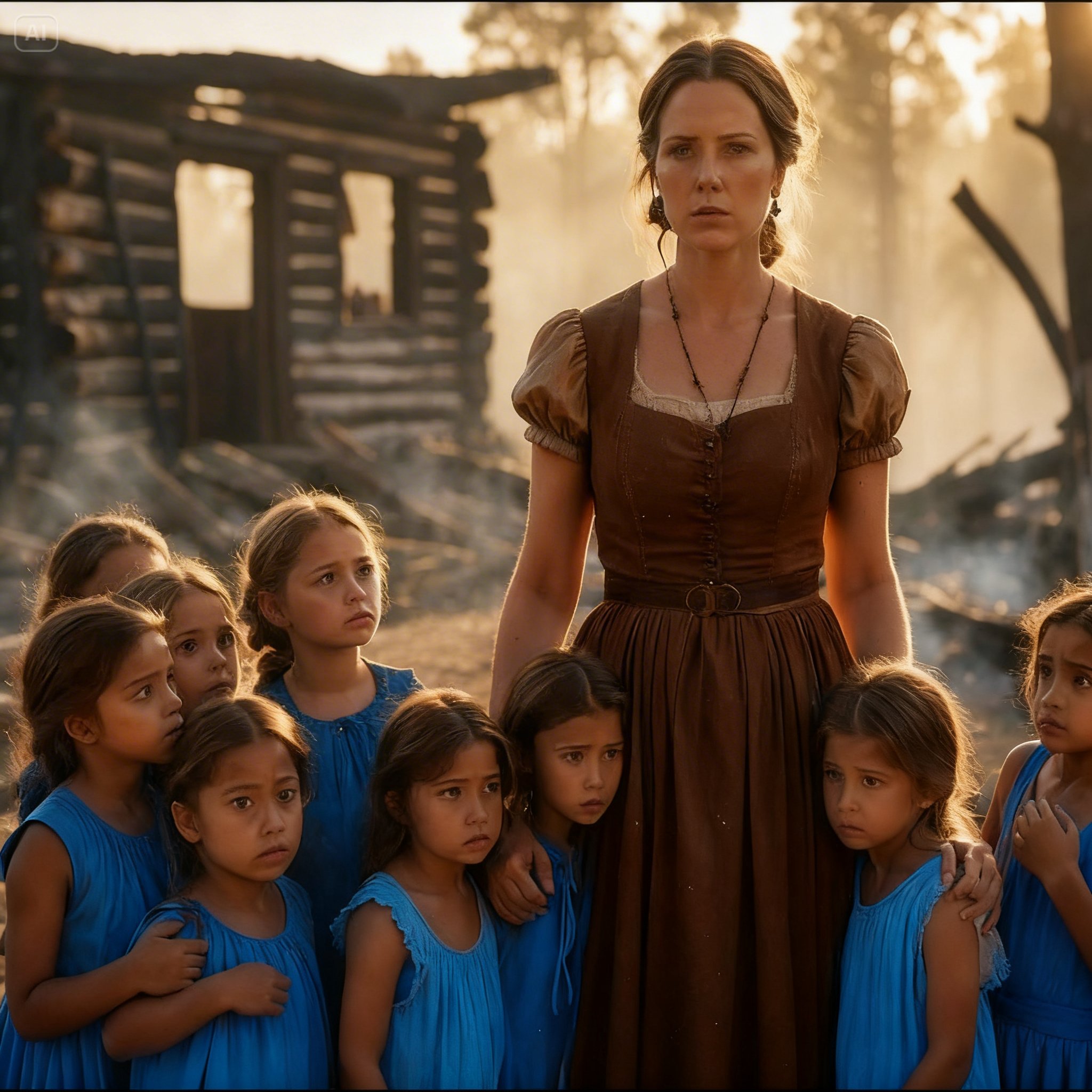 Mail-Order Bride Found 8 Starving Children in Burned Cabin— She Rebuilt Their World From Nothing