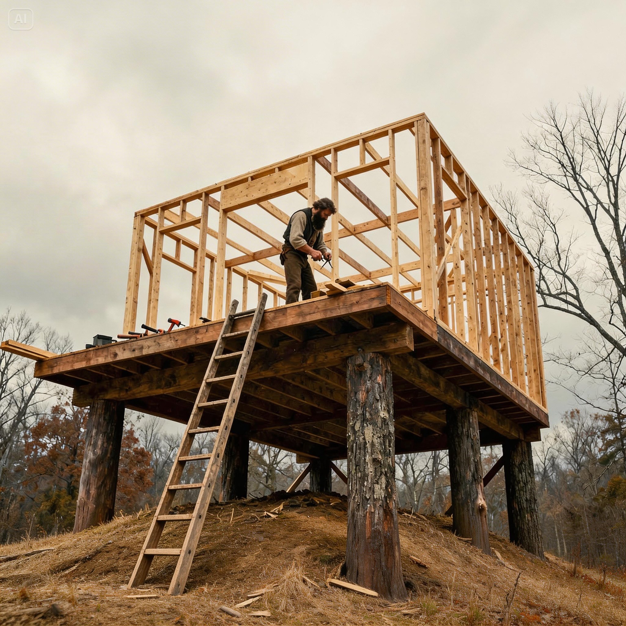Neighbors Mocked When He Built His Cabin 4 Feet Off The Ground — Until It Was Warm at Winter