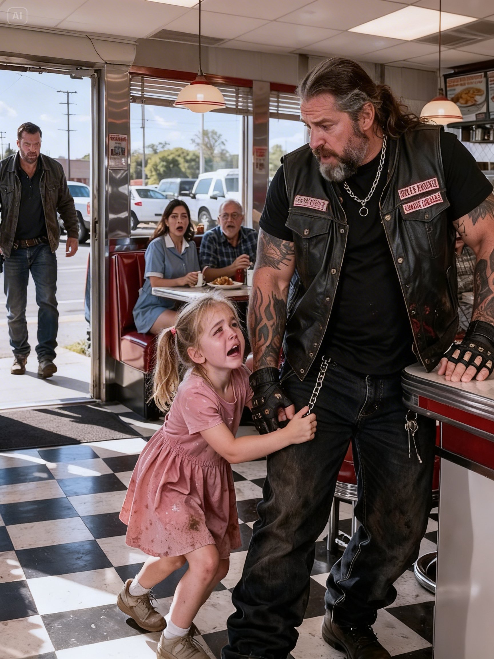 A little girl told the Hells Angels, “He found me again!” — and their reaction made the town cry….
