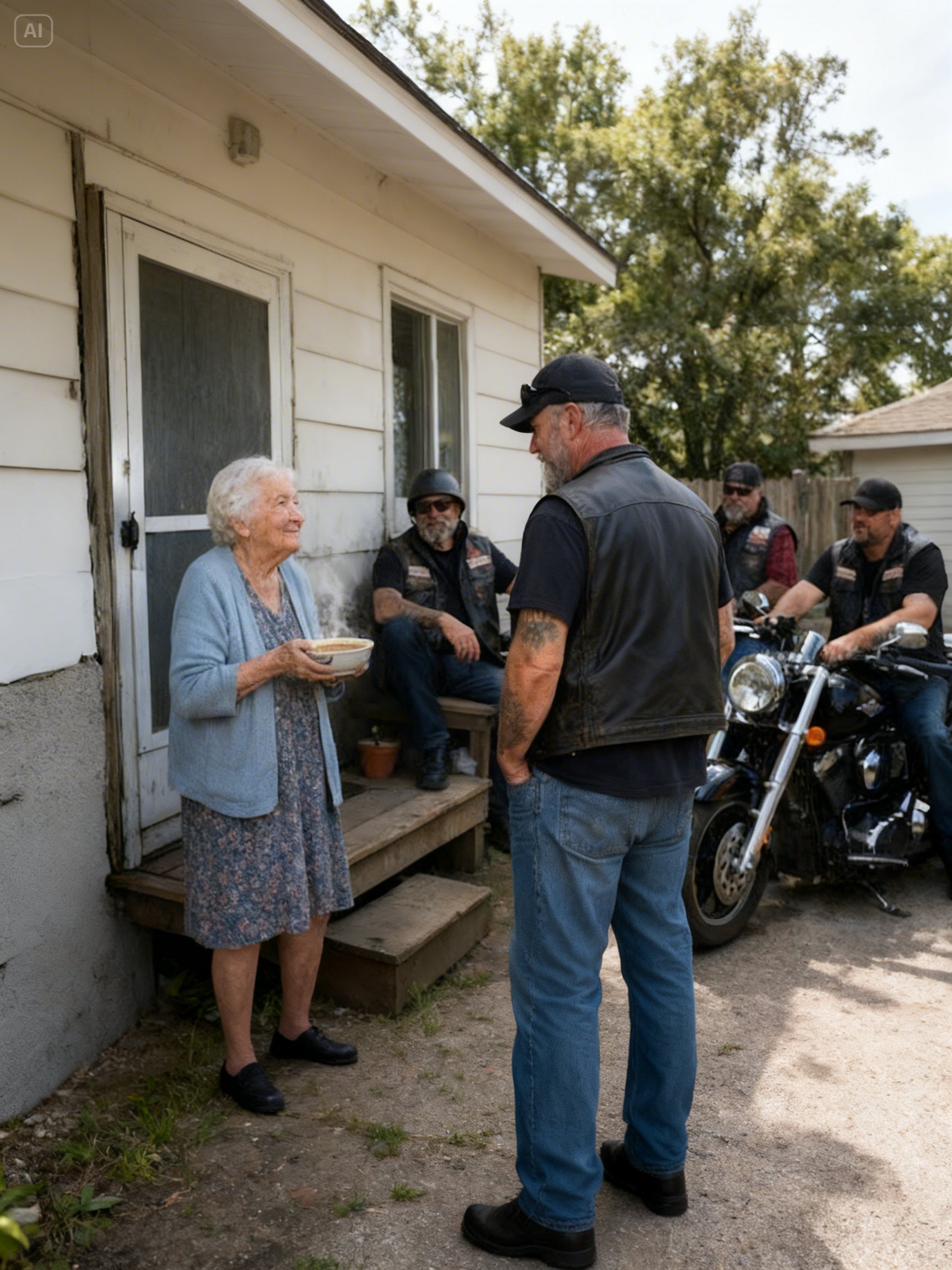 Elderly Widow Fed 30 Stranded Bikers — Next Morning 800 Hells Angels Rebuilt Her Entire House