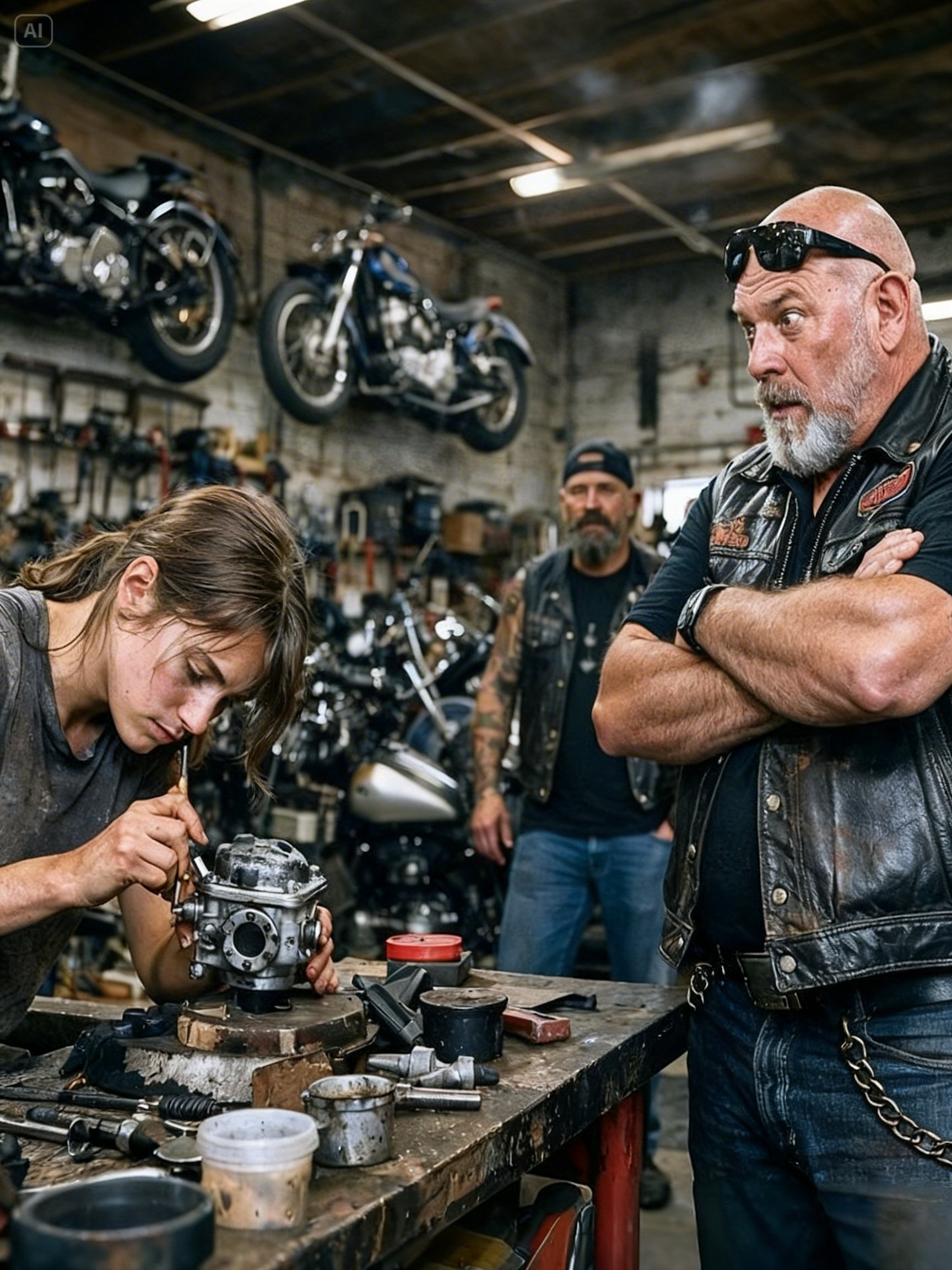Abandoned Girl Took a Job at the Biker’s Garage — Everyone Warned Her, but She Found a Family