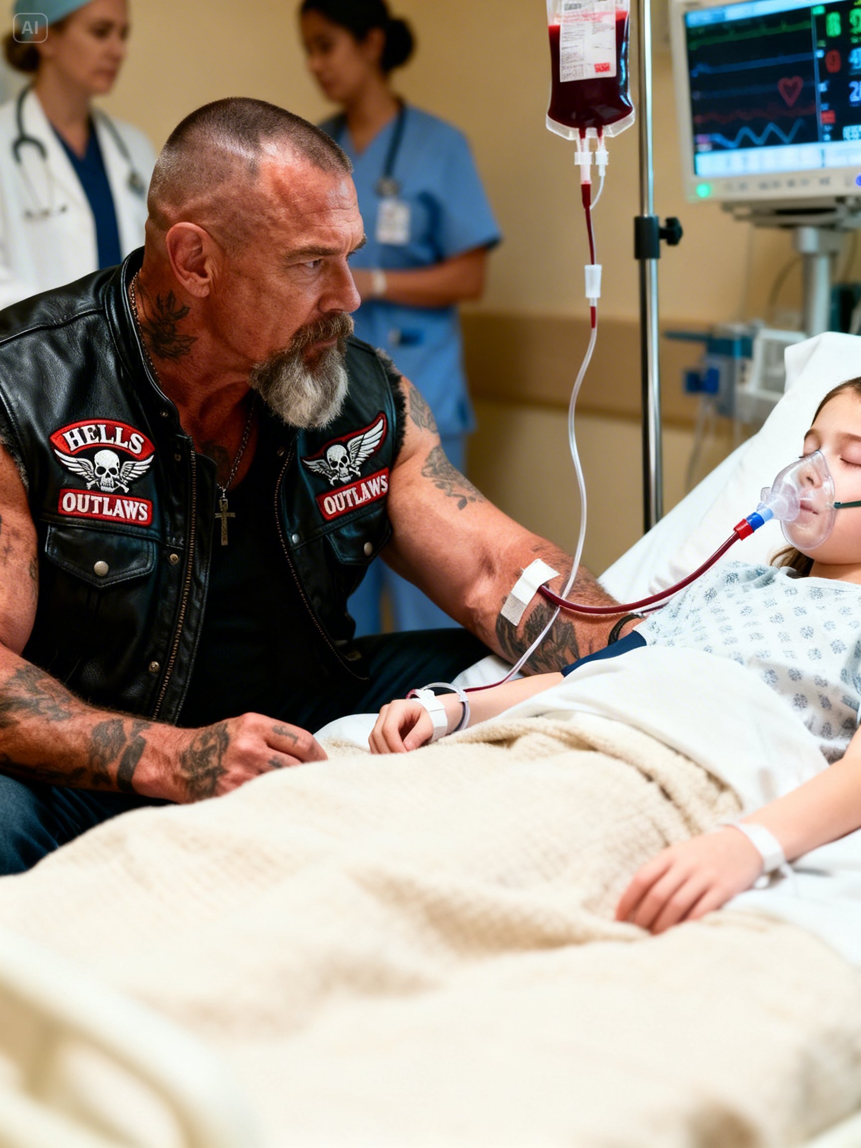 Little Girl Was Dying for Blood—Then a Hells Angel Walked In and Said, “Take Mine”