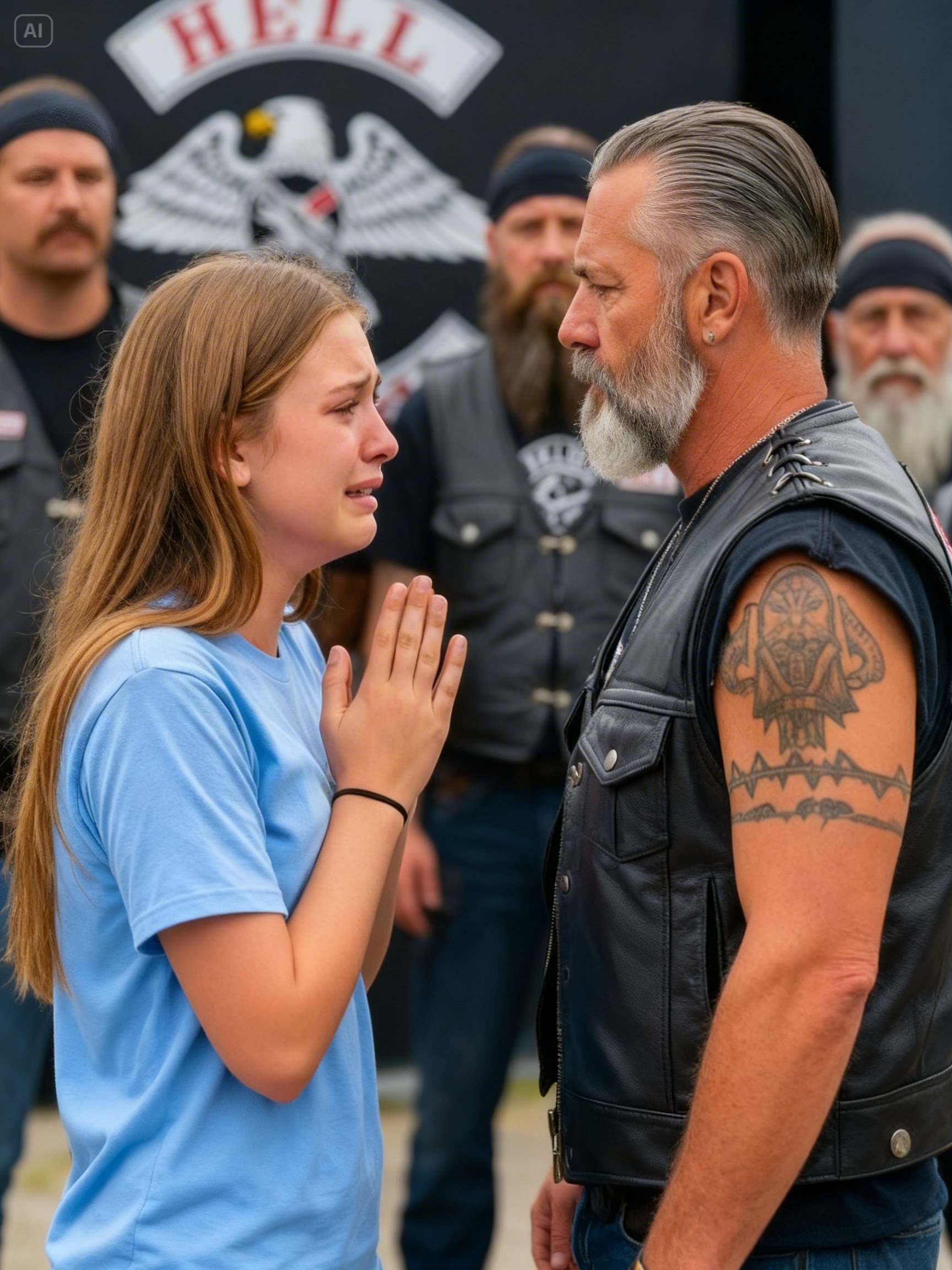 SHE BEGGED A BIKER TO SAVE HER FROM HER STEPFATHER – HIS RESPONSE LEFT THE HOSPITAL IN SHOCK