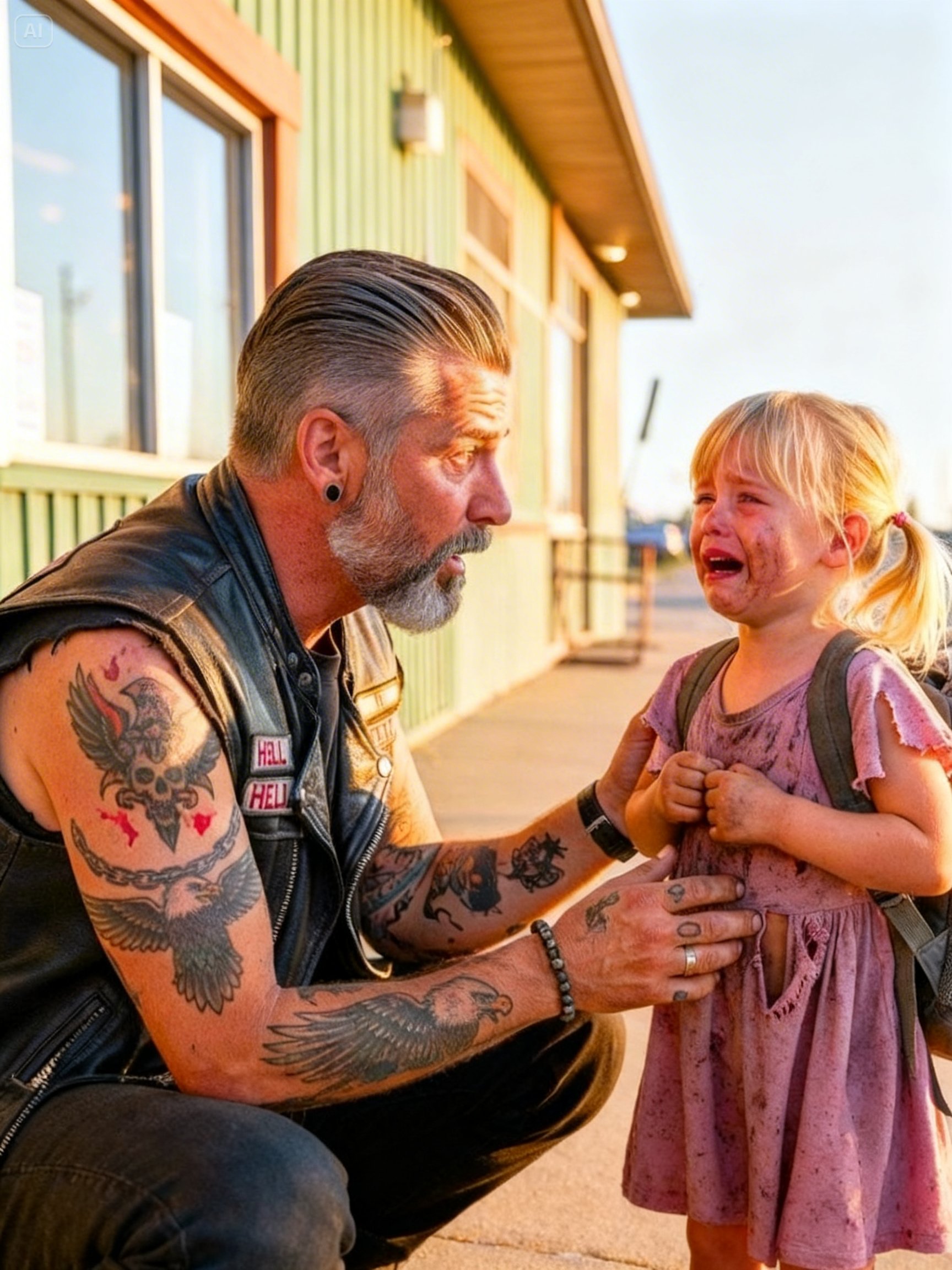 A LITTLE GIRL BEGGED OUTSIDE A BIKER BAR – BY SUNSET 90 HELLS ANGELS HAD SURROUNDED HER MOTHER’S STREET