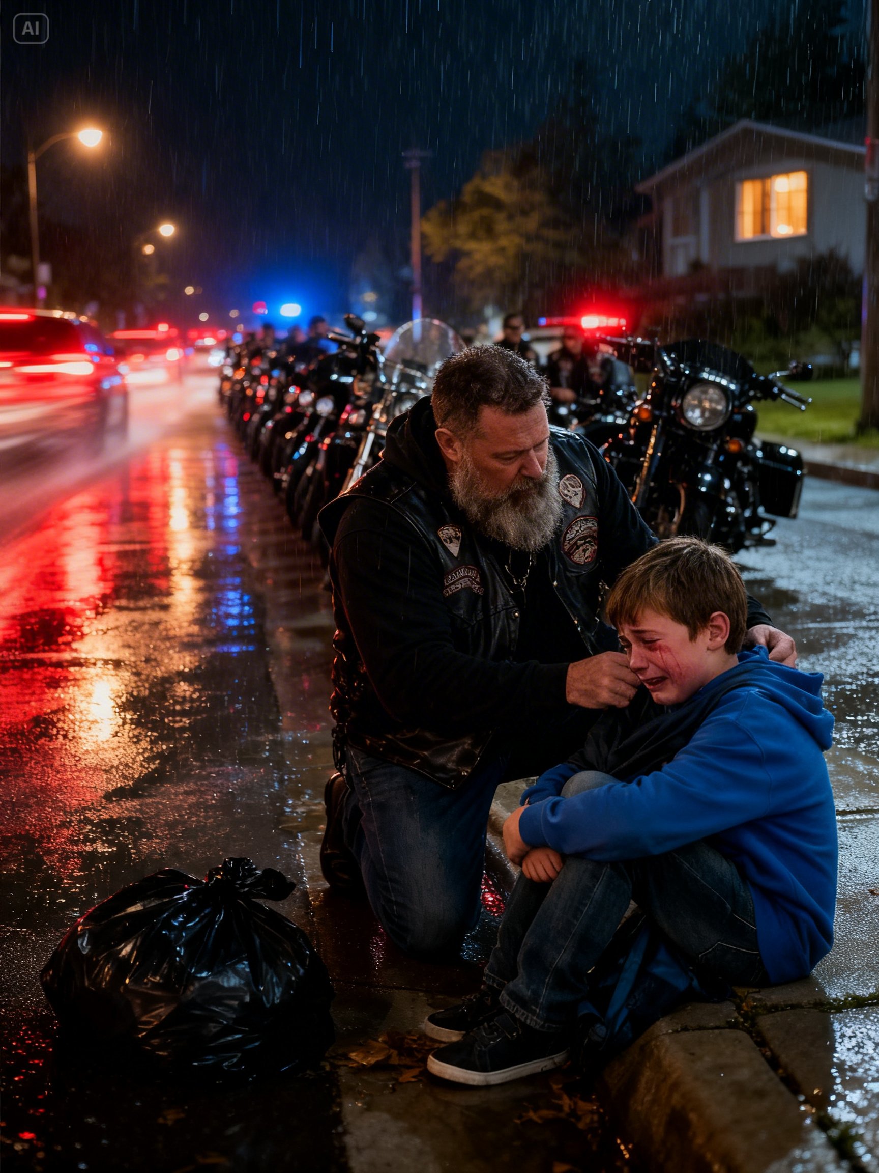 I WAS CRYING ALONE ON THE CURB UNTIL 50 BIKERS TURNED MY NIGHTMARE INTO HIS