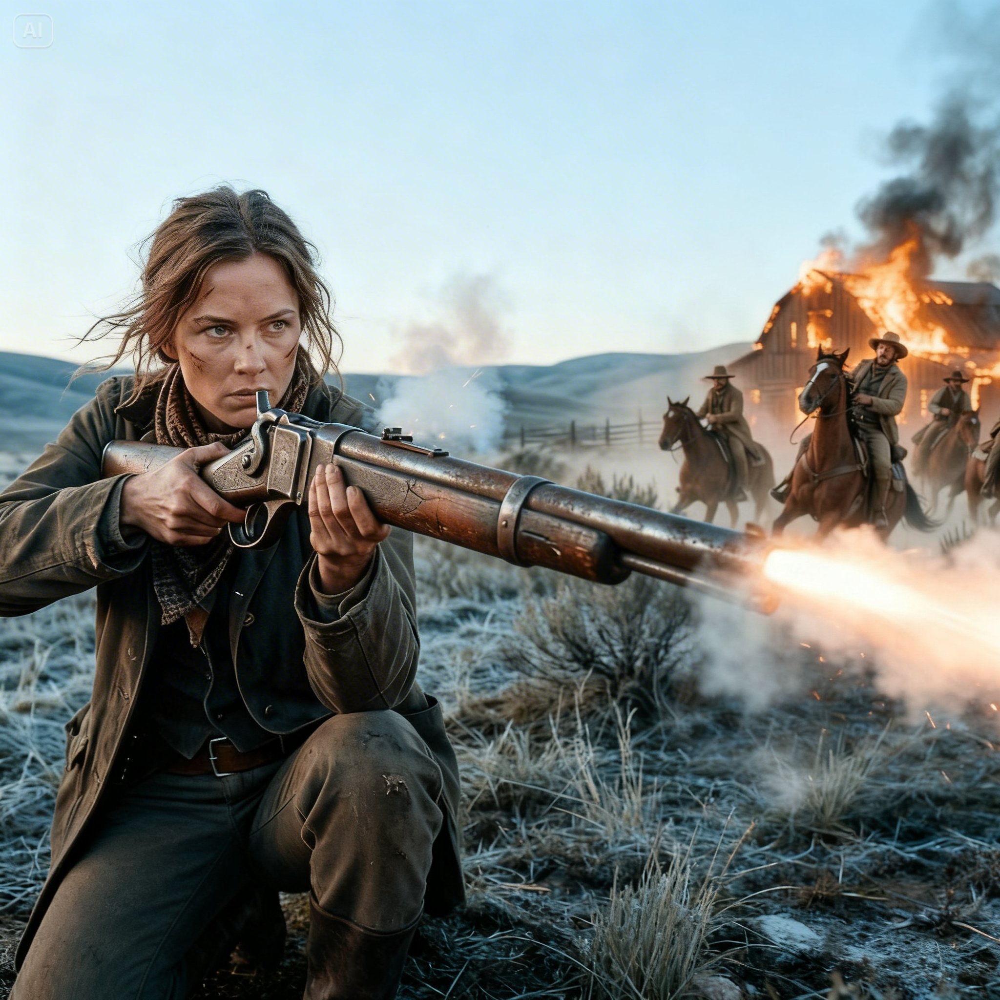 They Torched a Widow’s Barn at Night… At First Light, Her Buffalo Rifle Spoke