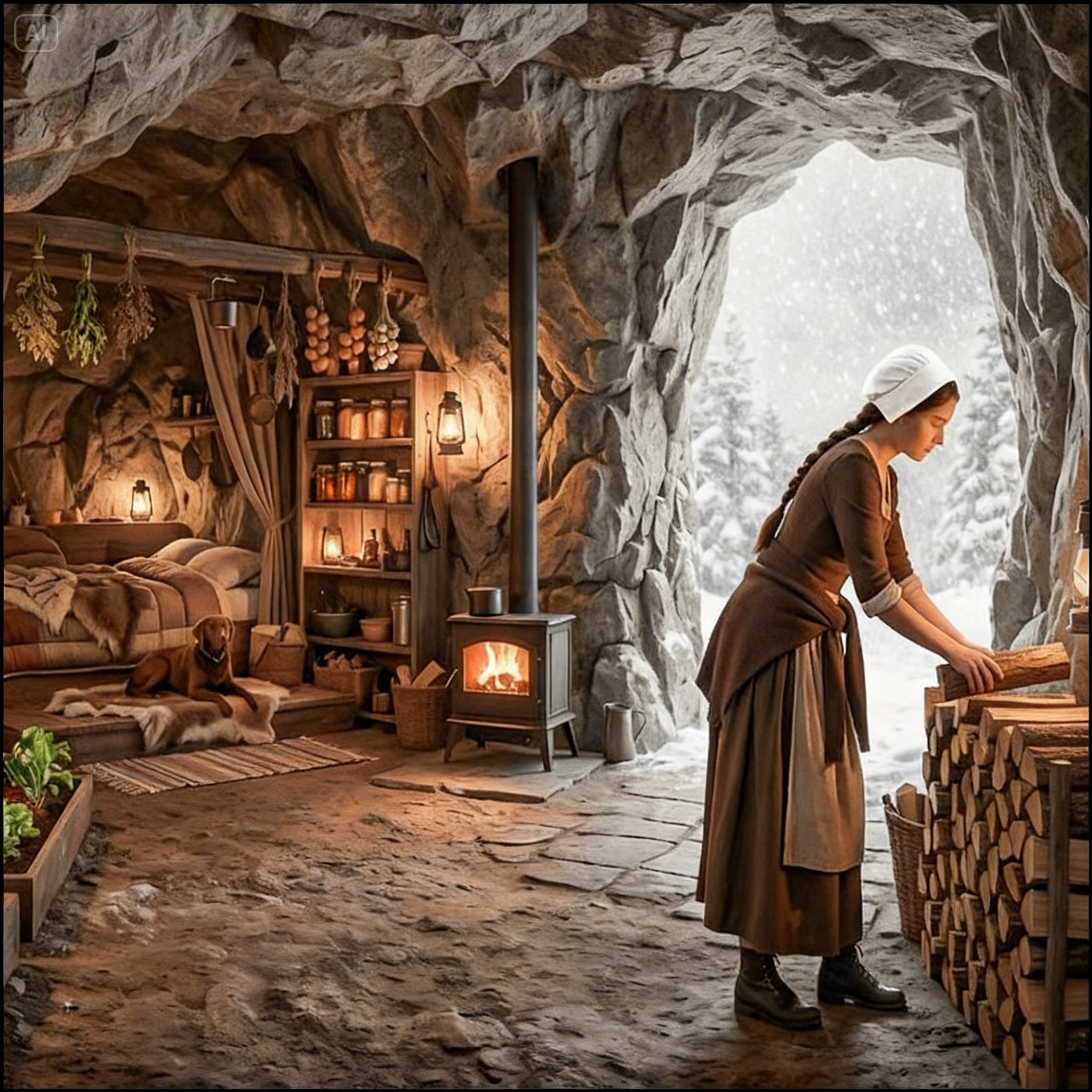 “They Laughed at the Cave They Gave Her” — Then Snow Hit 8 Feet and They Needed It