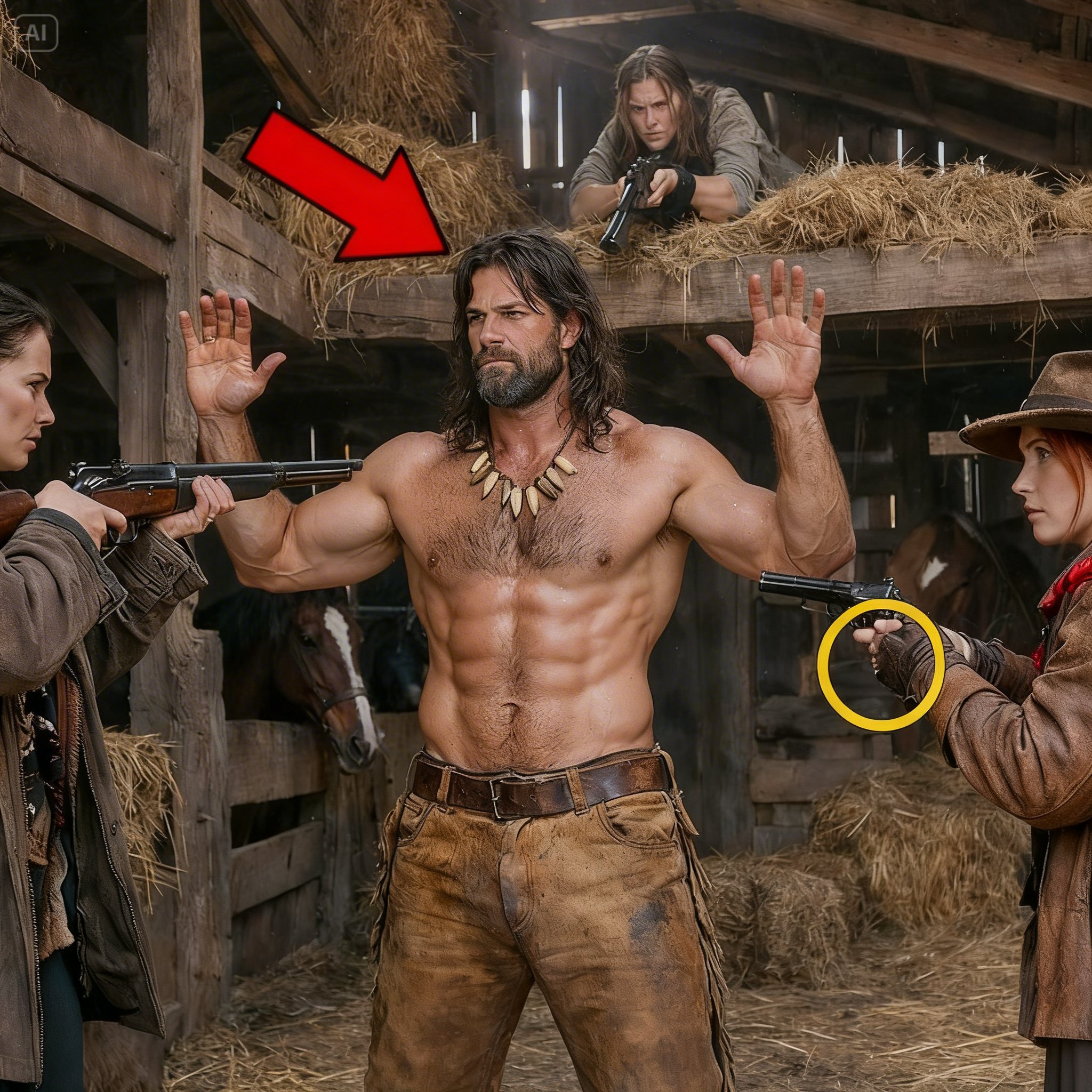 “Think You Can Survive Us All_”The Sisters Surrounded The Lone Mountain Man In His Barn